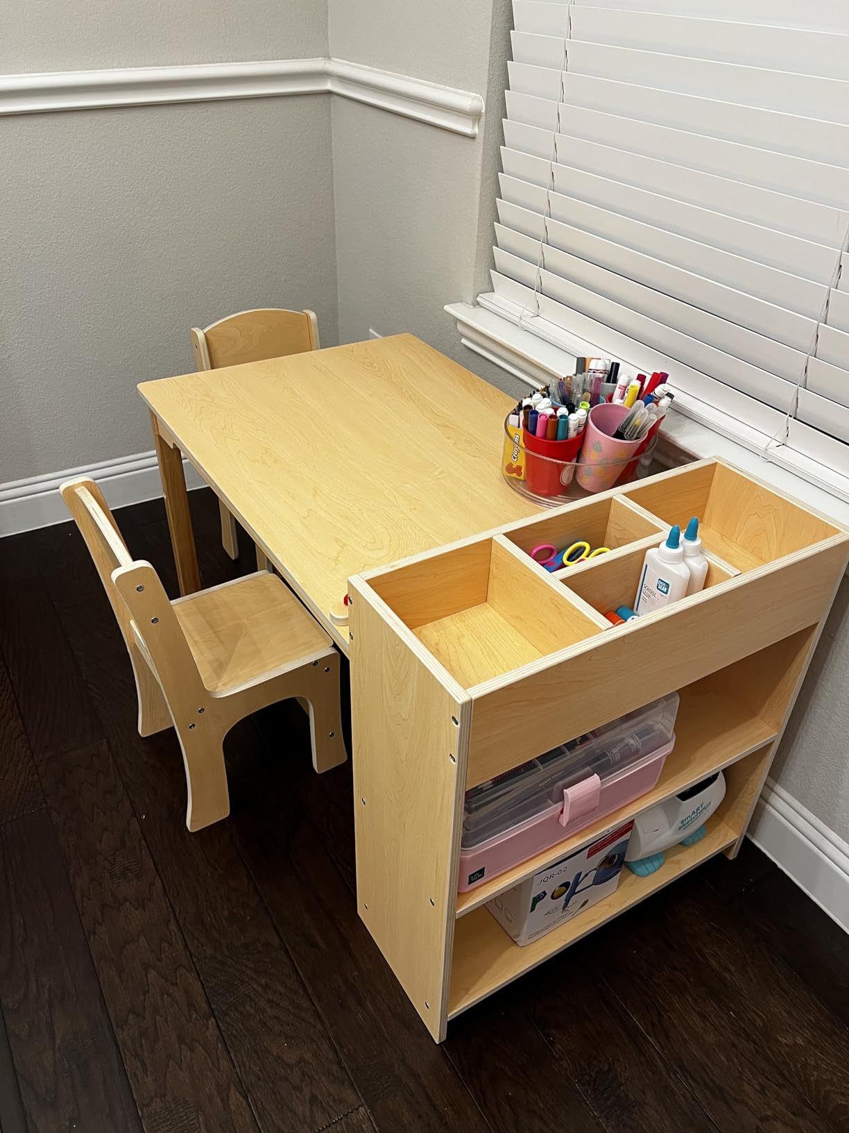 GDLF Kids Art Table and 2 Chairs with Storage, Ages 8-12, 47 x 30 Inch customer photo 1