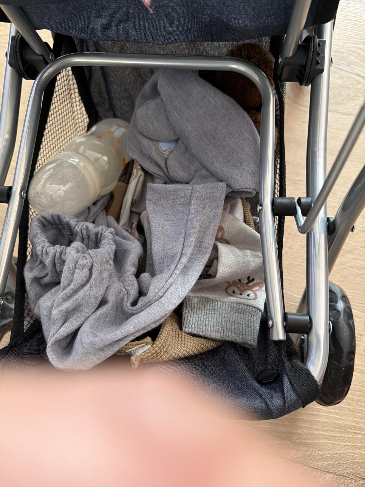 Double Baby Doll Stroller for Twin Dolls | Toy Doll Stroller for Kids Ages 3+, 4 Year Old, 5 Year Old, 8 Year Old | 25” Tandem Play Toy Stroller for Baby Dolls, Denim Baby Stroller for Dolls customer photo 1