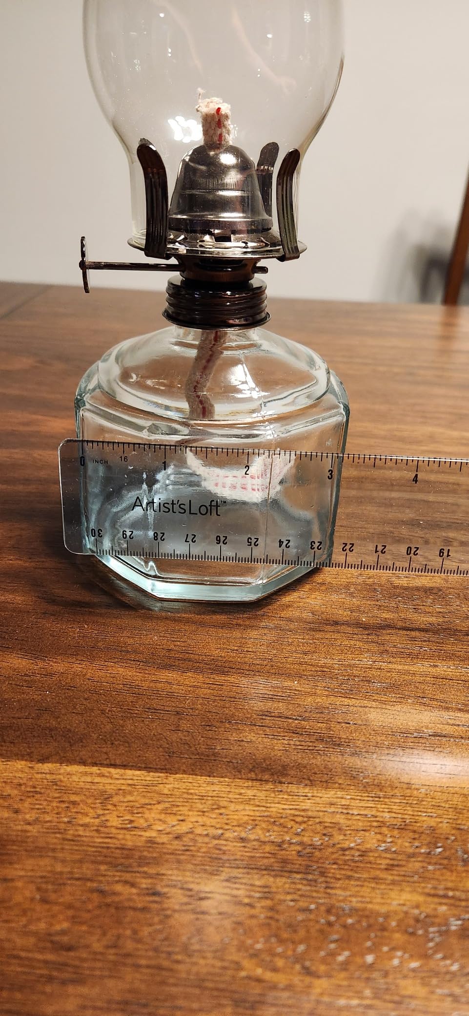 Tuanse 2 Pcs Chamber Oil Lamp for Indoor Use, Classic Kerosene Lamp, Vintage Oil Lanterns, Decorative Hurricane Lantern with Adjustable Fire Wick for Farmhouse Tabletop Decor, 13 in(Clear, Gold) customer photo 2