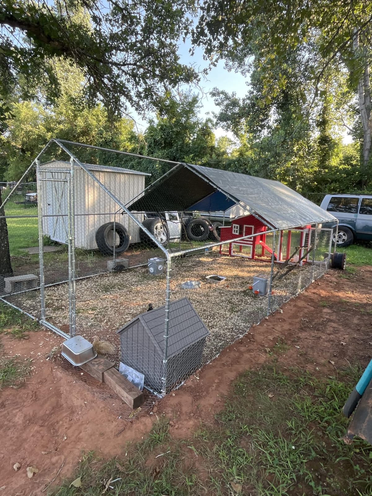 HITTITE Large Metal Chicken Coop with Run, 19.19 x 9.84 x 6.56 ft Walk in Poultry Cage Chicken Run Pen, Outdoor Chicken Runs for Yard with Waterproof & Anti-UV Cover customer photo 2