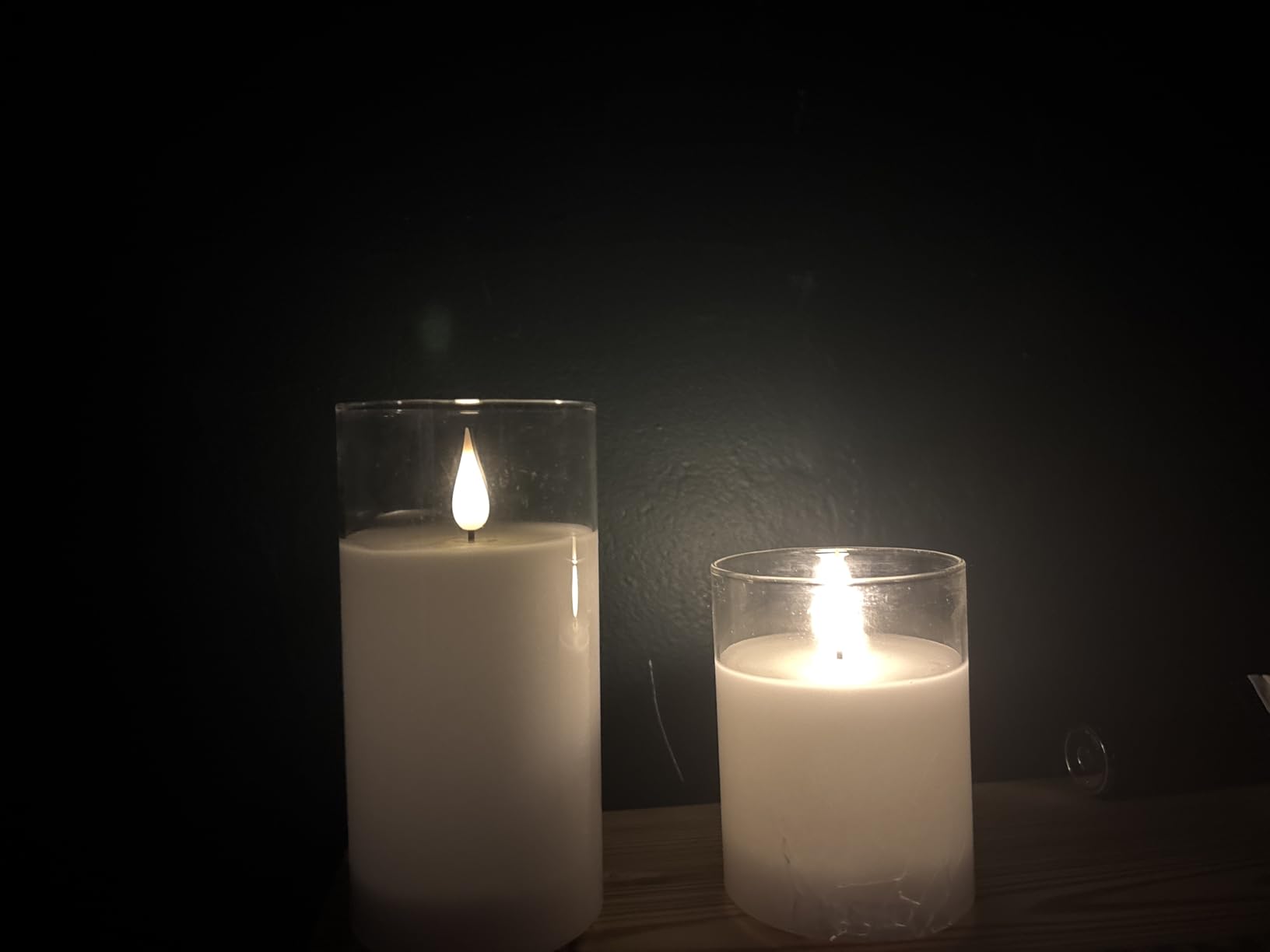 Glass Rechargeable LED Flickering Flameless Candles with Remote and Timer customer photo 2