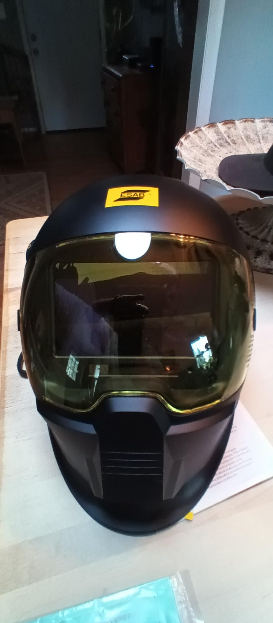 ESAB® Sentinel™ A60 Welding Helmet, Black Low-Profile Design, High Impact Resistance Nylon, Large Viewing Area 4.65 in x 2.80 in customer photo 2