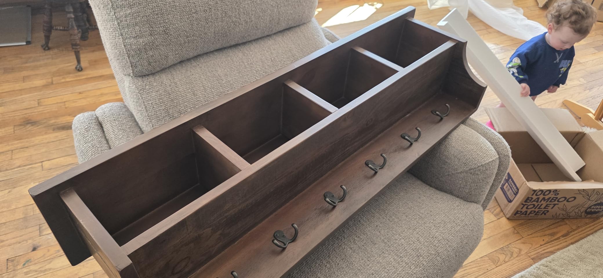 Alaterre Furniture Pomona Coat Hooks - Rustic Farmhouse 48
