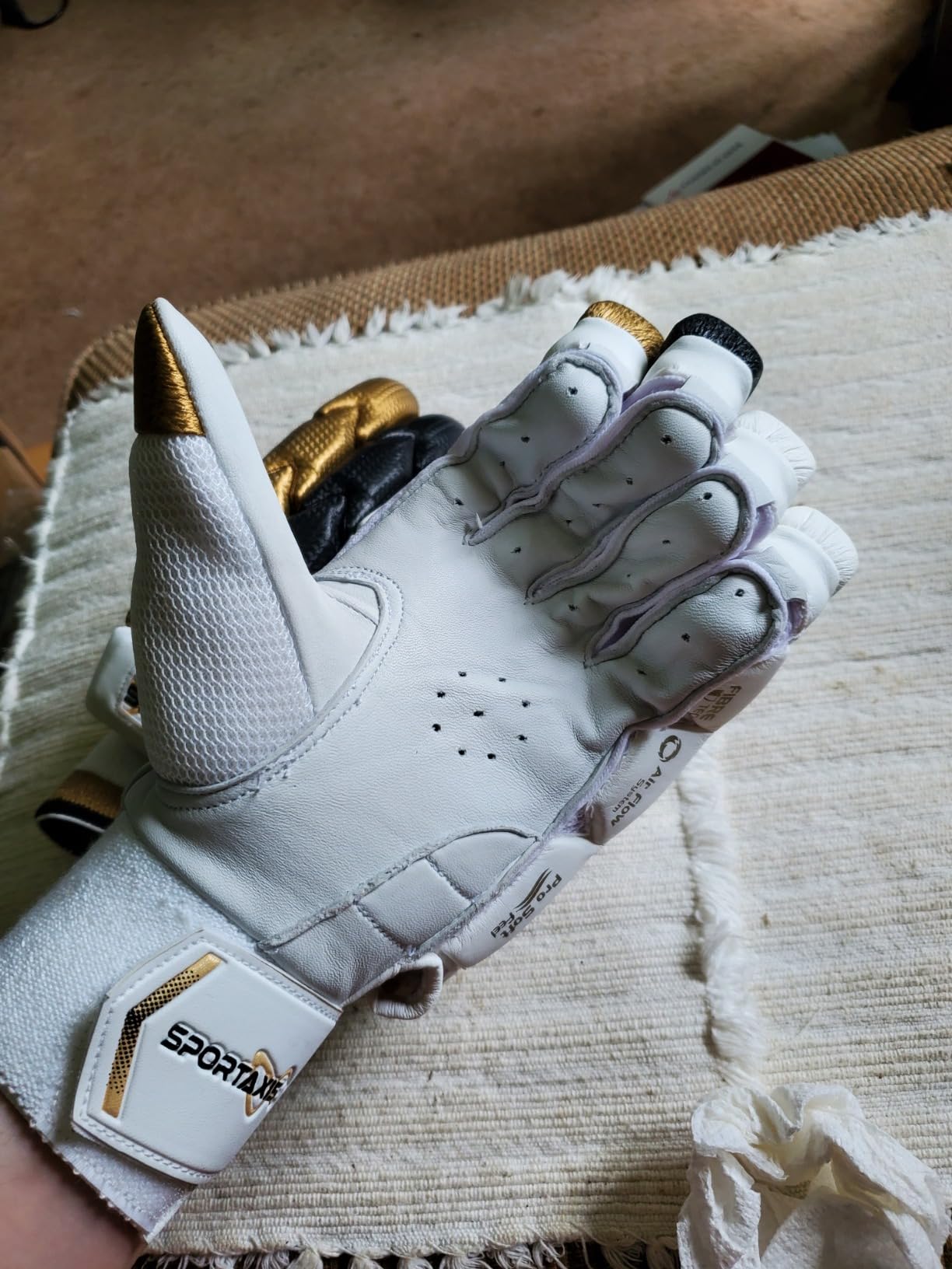 SPORTAXIS Premium Cricket Batting Gloves for Batsman, Split Fingers, Stylish Design, Comfortable Grip, PVC Thumb Patch, & Breathable mesh for Ventilation, for Adults customer photo 1
