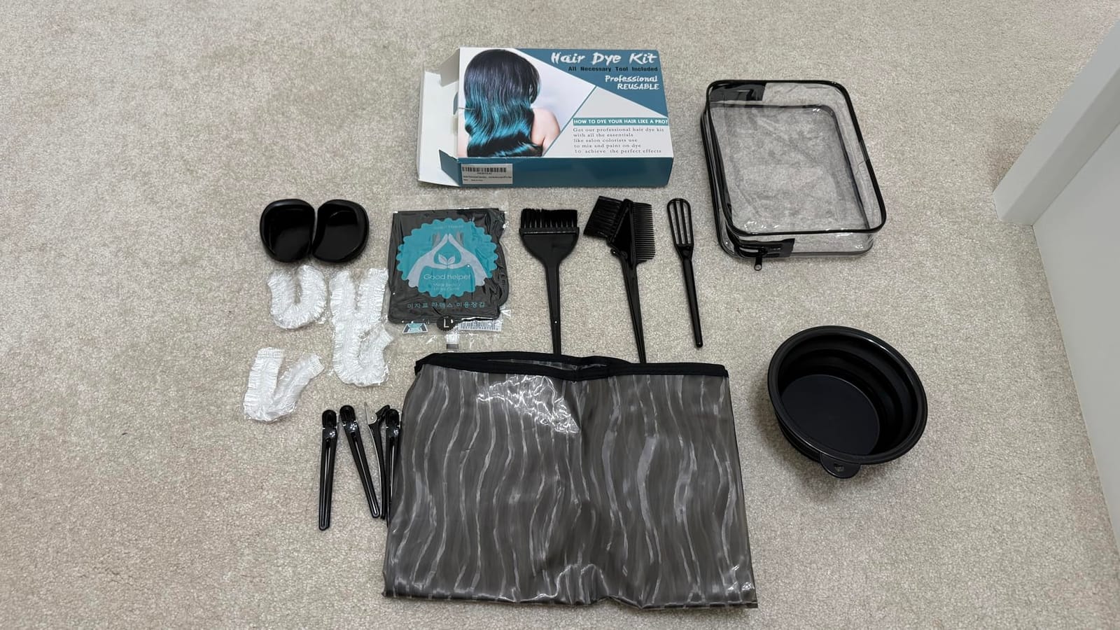 Xarchy 19Pcs Professional Hair Bleach Kit, Hair Coloring Products | for Hair Highlightin and Hair Dyeing at Home with Hair Dye Brush, Hair Color Bowl, Hairclips, Gloves, Storage Bag customer photo 1