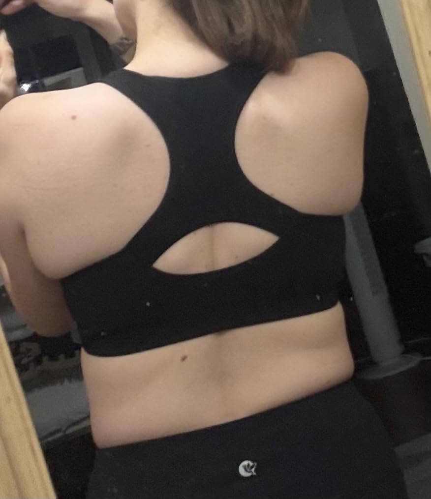 Racerback Sports Bras for Women with Pads - High Impact Athletic Tank Tops for Yoga and Workout Brassieres Bra customer photo 2