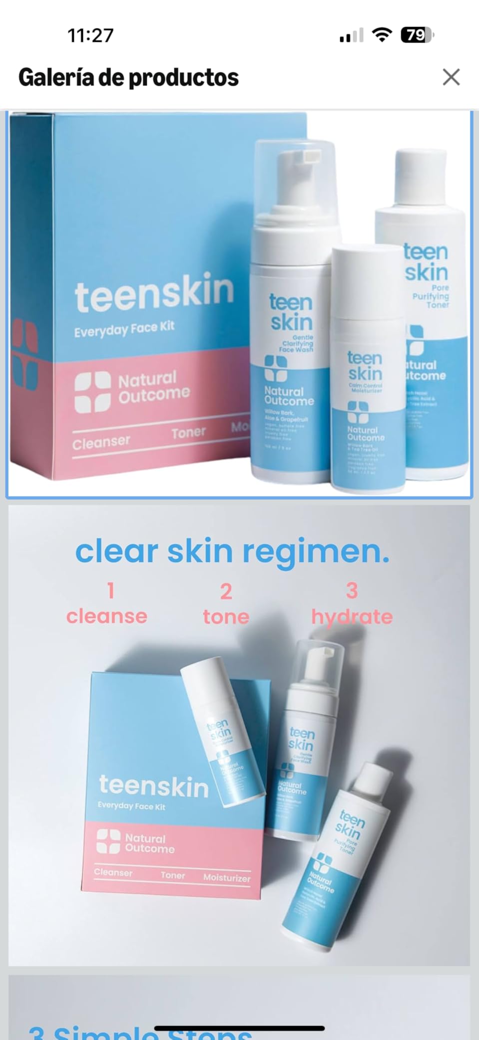 Teen Skin Care Kit 3-Step | Acne Face Wash Skin Care Regimen | Teen Skin Face Wash, Toner, & Moisturizer | Perfect for Teens Preteens & Kids Looking to Prevent Acne | 3 Pc Kit by Natural Outcome customer photo 1
