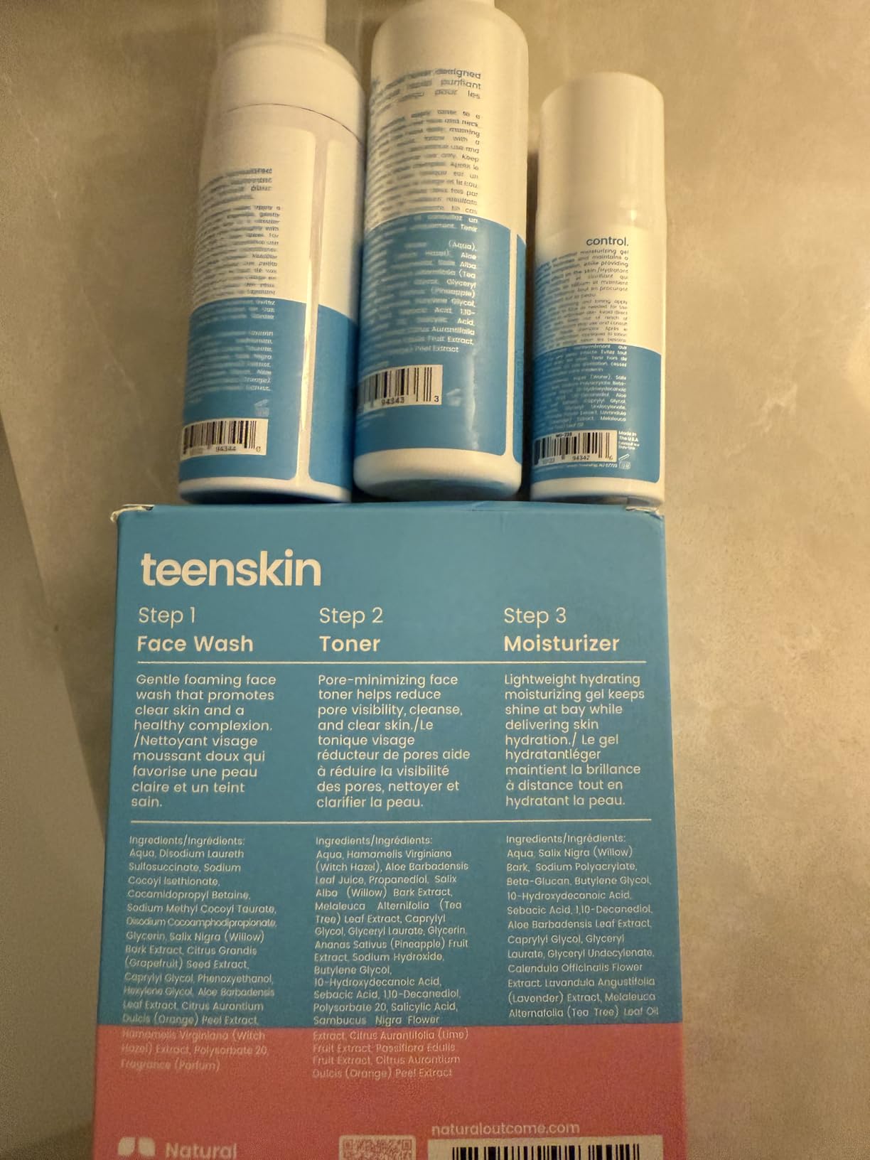 Teen Skin Care Kit 3-Step | Acne Face Wash Skin Care Regimen | Teen Skin Face Wash, Toner, & Moisturizer | Perfect for Teens Preteens & Kids Looking to Prevent Acne | 3 Pc Kit by Natural Outcome customer photo 2
