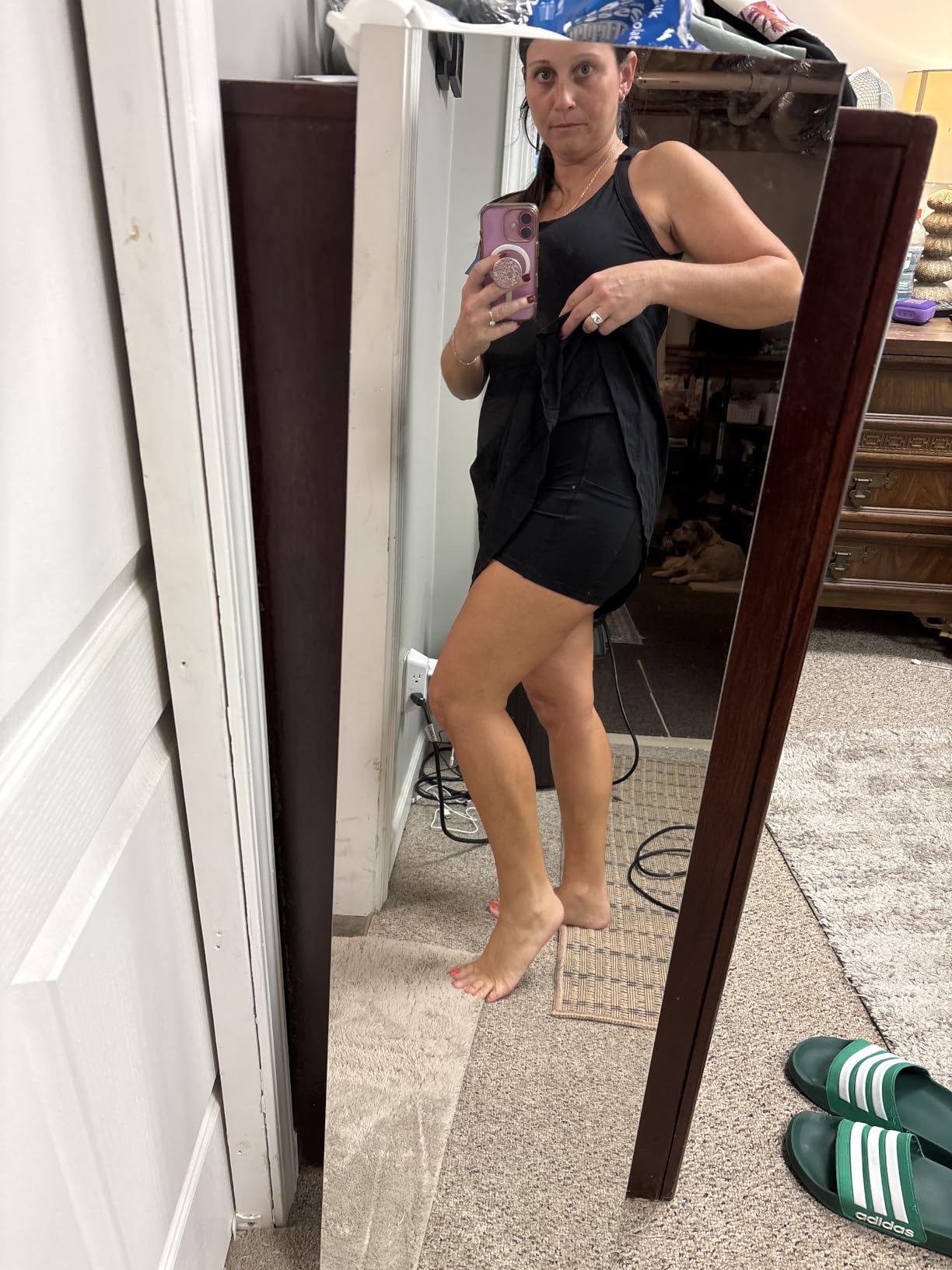 Heathyoga Tennis Dress with Built in Shorts and Bra Athletic Dress for Women Summer Cut Out Twisted Golf Workout Dress customer photo 1