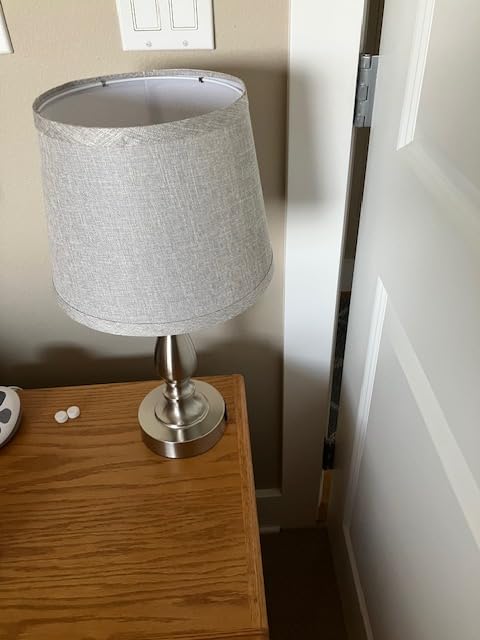 EJIAXIN Lamps for Bedroom Set of 2,Touch Bedside Table Lamp with USB C+A Ports,Dimmable Nightstand Lamps with Round Fabric Linen Lampshade for Living Room Reading Bed Side End Table,Bulbs Included customer photo 2