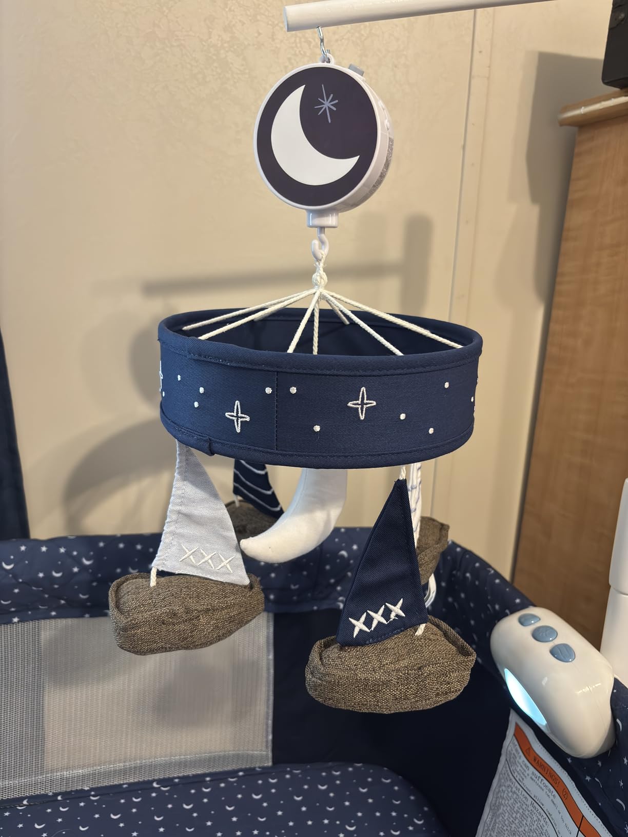 Lambs & Ivy Goodnight Moon & Clouds Musical Baby Crib Mobile Soother Toy customer photo 1