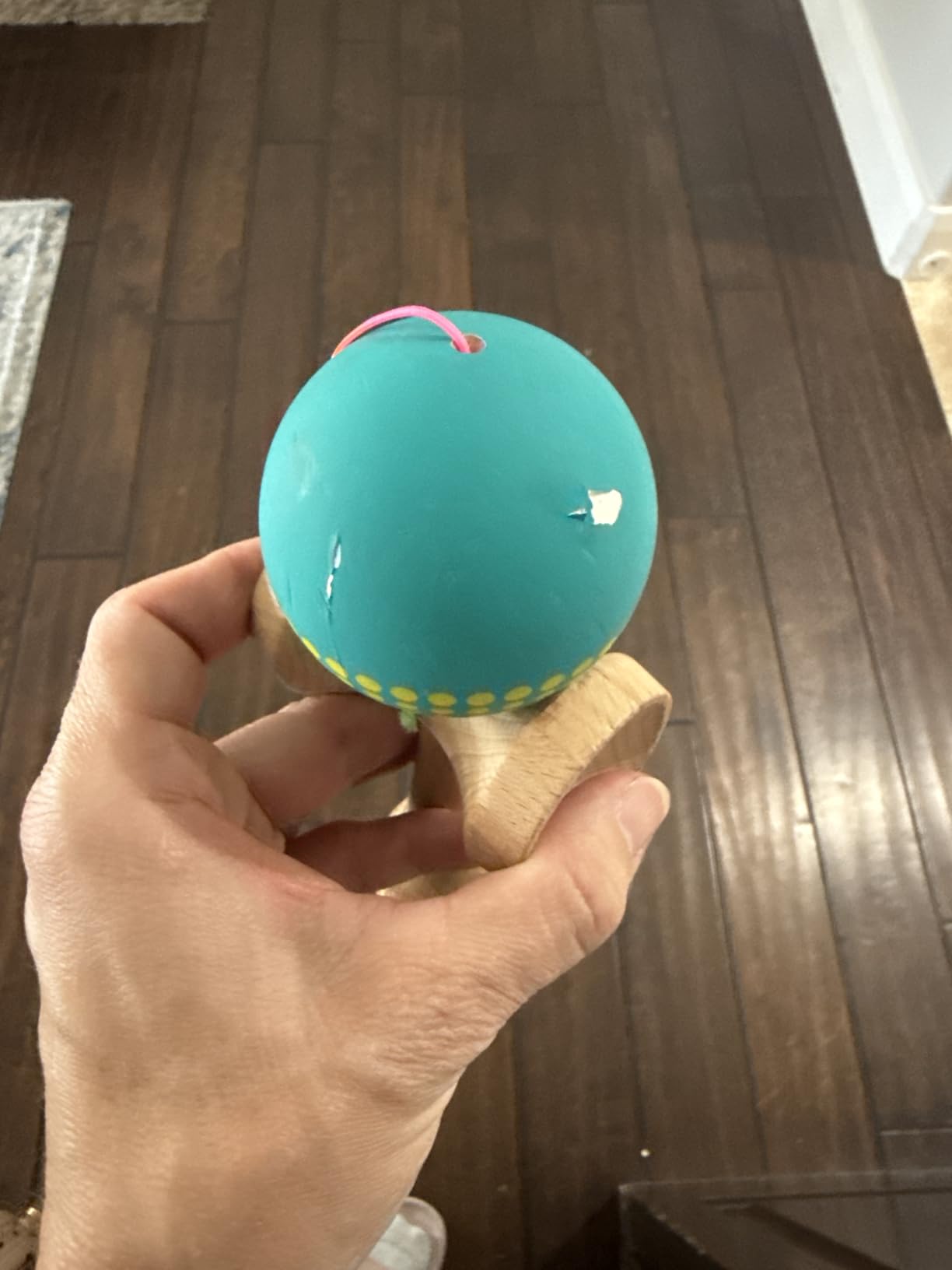 Yomega Pro Model Kendama - Traditional Japanese Toss and Catch Skill Game with Rubberized Paint (Black) customer photo 1