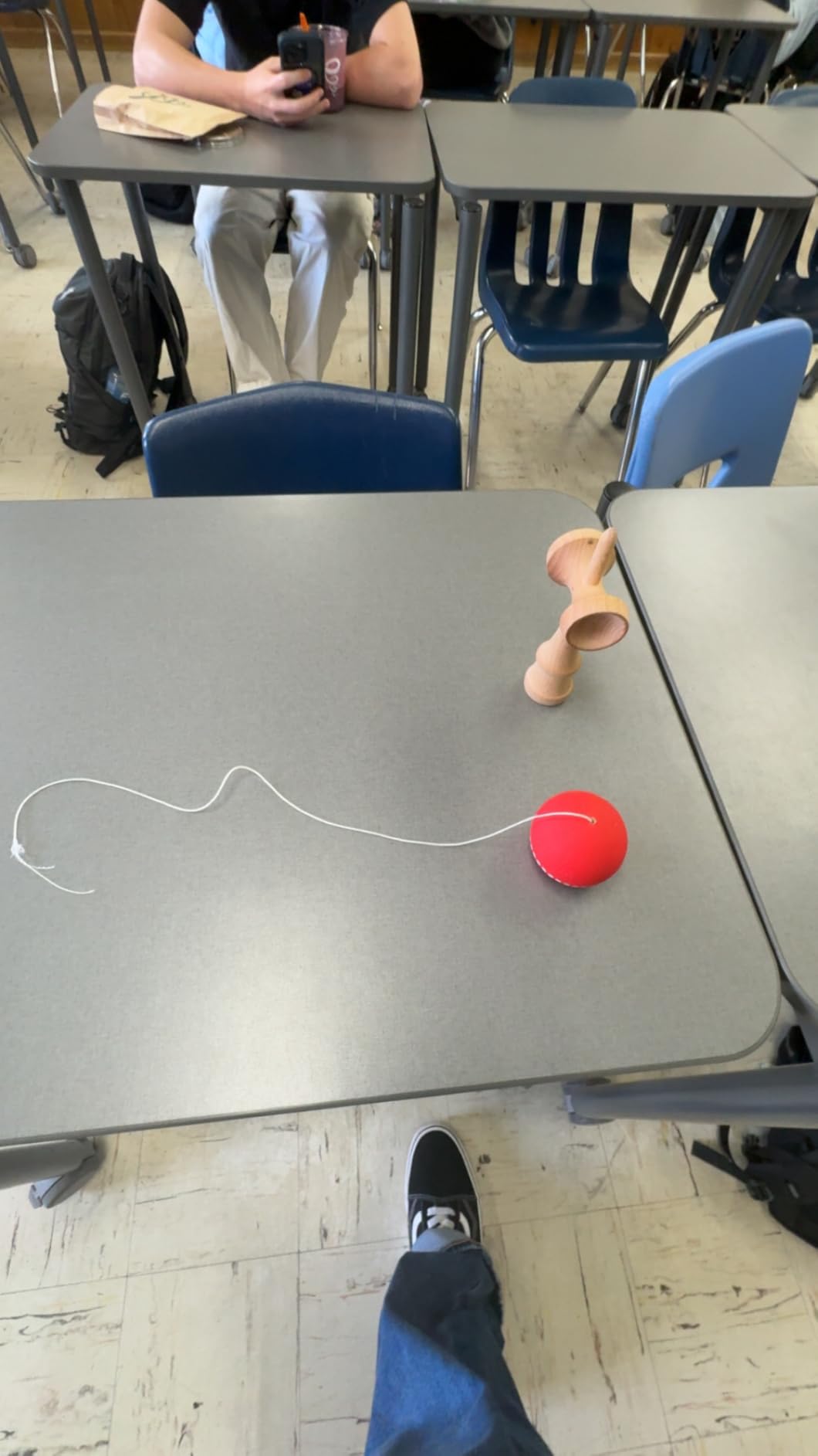 Yomega Pro Model Kendama - Traditional Japanese Toss and Catch Skill Game with Rubberized Paint (Black) customer photo 2