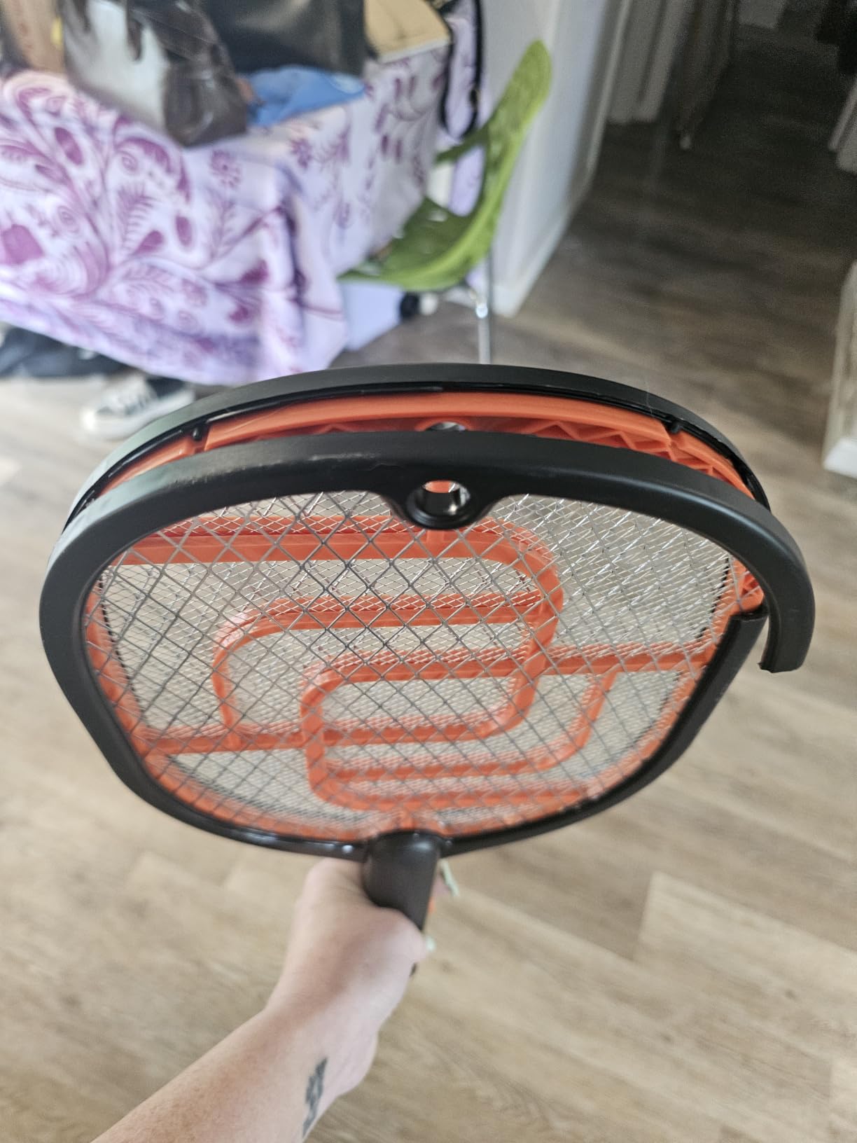 GAIATOP Electric Fly Swatter, 3800V Battery Powered Fly Bug Zapper Racket customer photo 1