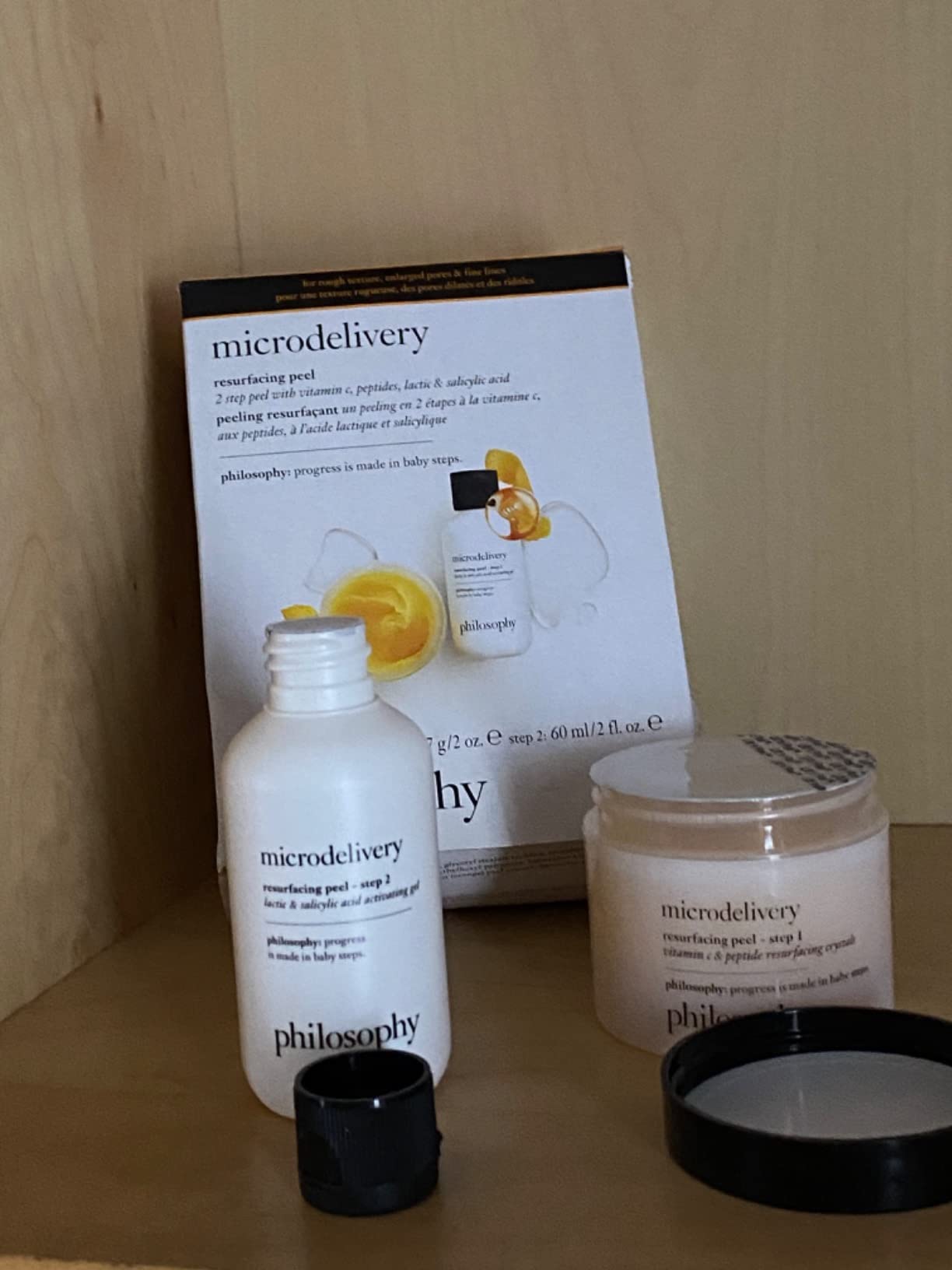 philosophy microdelivery vitamin c resurfacing peel kit - with lactic acid & sunflower seed oil - two-step treatment to smooth rough texture, even skin tone and minimize the appearance of fine lines customer photo 2