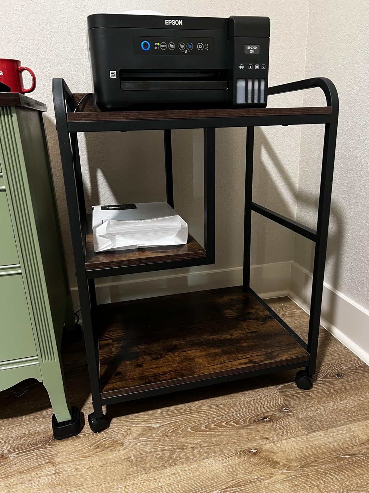 Fannova Large Printer Stand with PC Tower Shelf for Home Office Storage | Table for 22