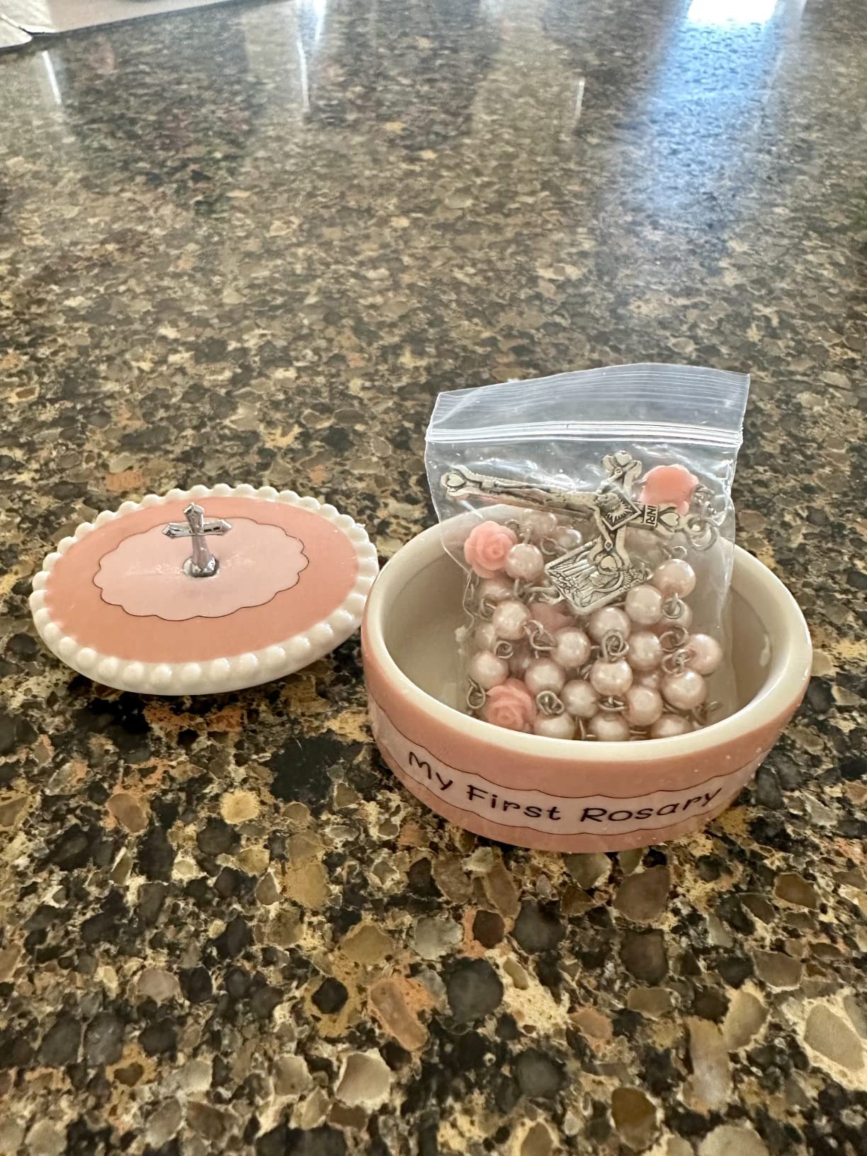 Catholic Baptism Gift Set of My First Blue and Pink Rosaries with Matching Keepsake Boxes, Baby Baptism Gifts for Girl or Boys - Unique Rosary Beads customer photo 2