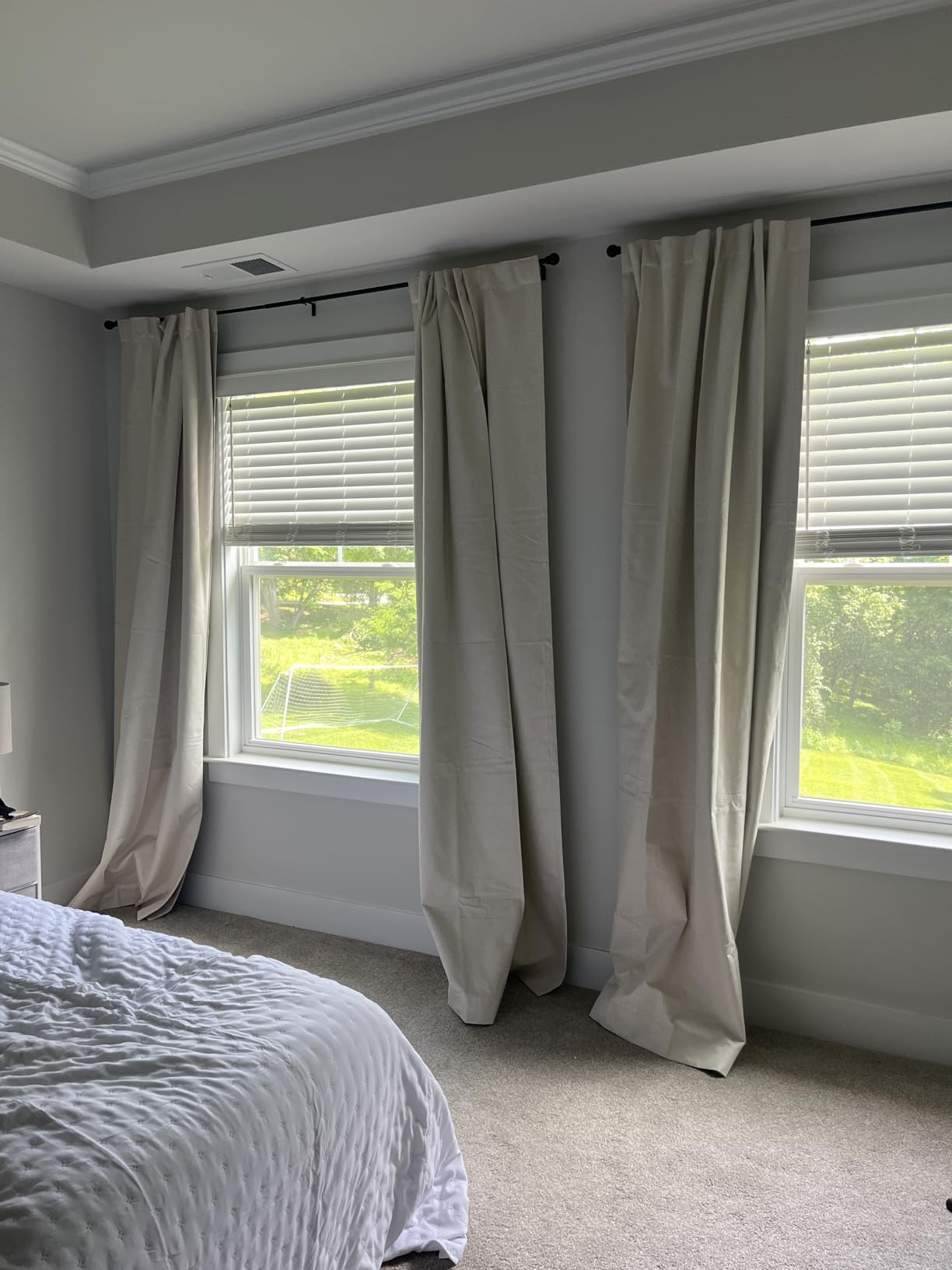 Linen Total Blackout Curtains for Bedroom Living Room 84 Inch, Cream customer photo 1