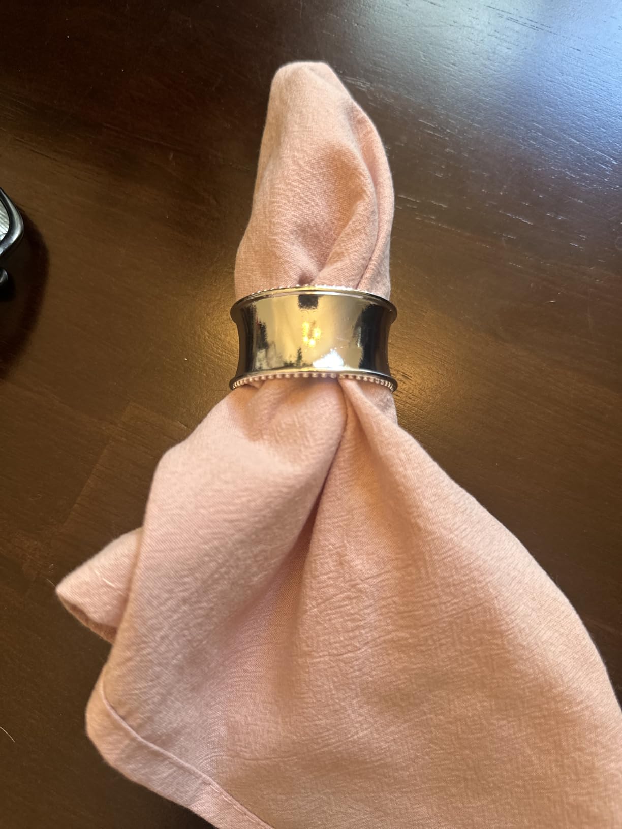12 Pcs Stainless Steel Bead Side Napkin Rings Silver customer photo 2