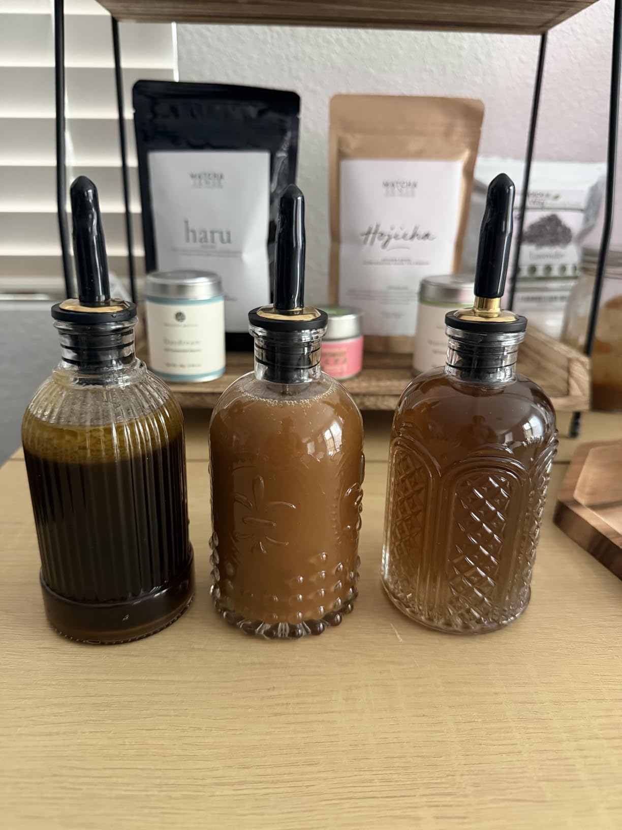 Shining Craft Syrup Dispenser Bottles Set, 4 Pack 7 OZ Bottles With Metal Pour Spout and Labels for Syrups, SC055 (4 Pack) customer photo 1
