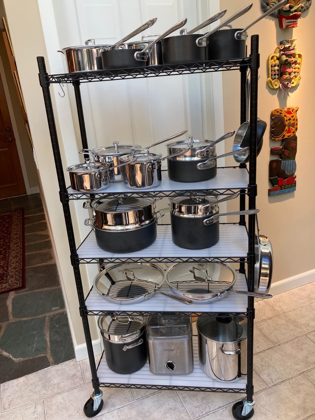 CAPHAUS NSF Commercial Grade Heavy Duty Wire Shelving w/Wheels, Leveling Feet & Liners, Storage Metal Shelf, Garage Shelving, Utility Wire Rack Storage Shelves, w/Liner, 36 x 18 x 76 5-Tier customer photo 2