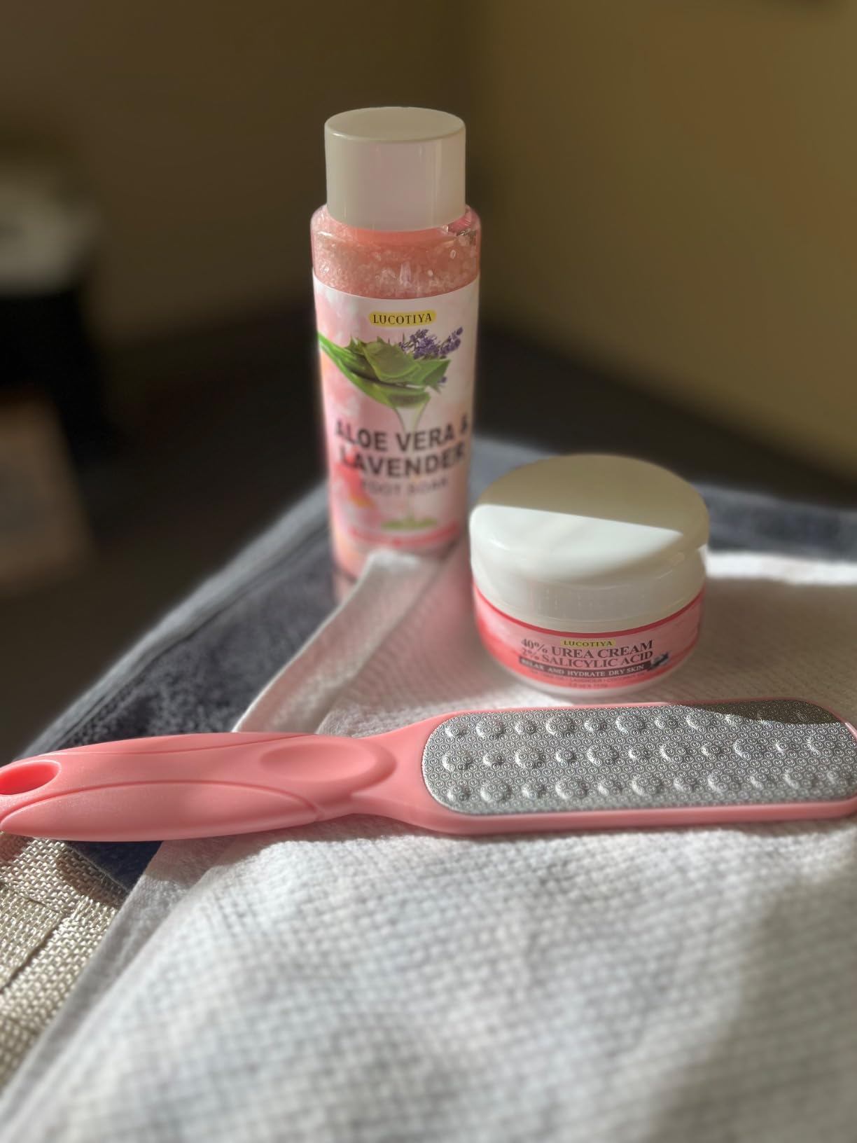 Aloe Lavender Foot Soak Set Salts Foot File Urea Cream Callus Remover customer photo 1