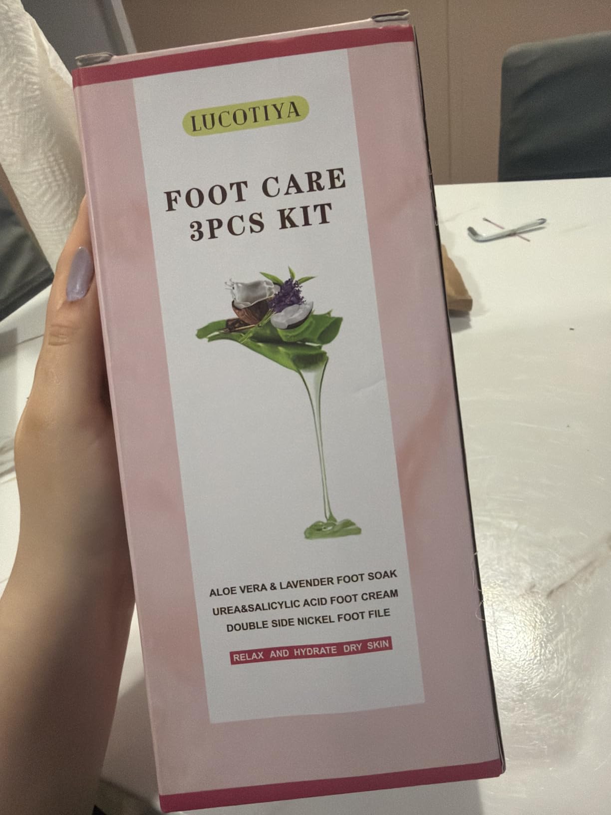Aloe Lavender Foot Soak Set Salts Foot File Urea Cream Callus Remover customer photo 2
