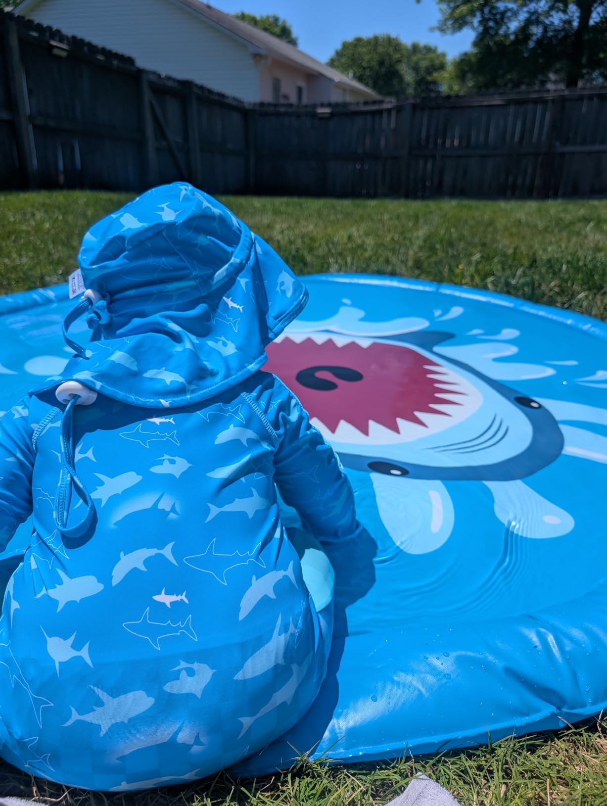 Jasonwell Splash Pad Sprinkler for Kids Splash Play Mat Outdoor Water Toys Inflatable Splash Pad Baby Toddler Pool Boys Girls Children Outside Backyard Dog Sprinkler Pool Age 1 2 3 4 5 6 7 8 9 M customer photo 2