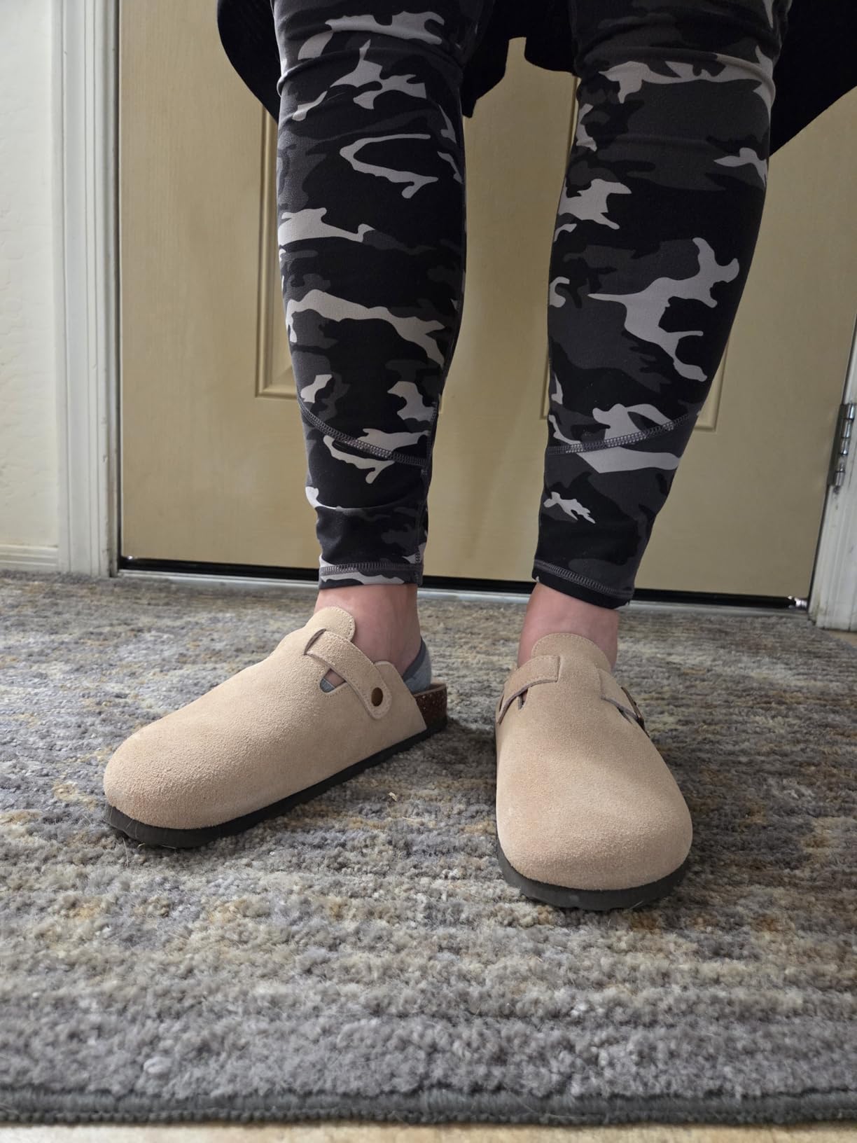 KIDMI Genuine Suede Clogs for Women Men Cork Footbed Mules Potato Shoes customer photo 2