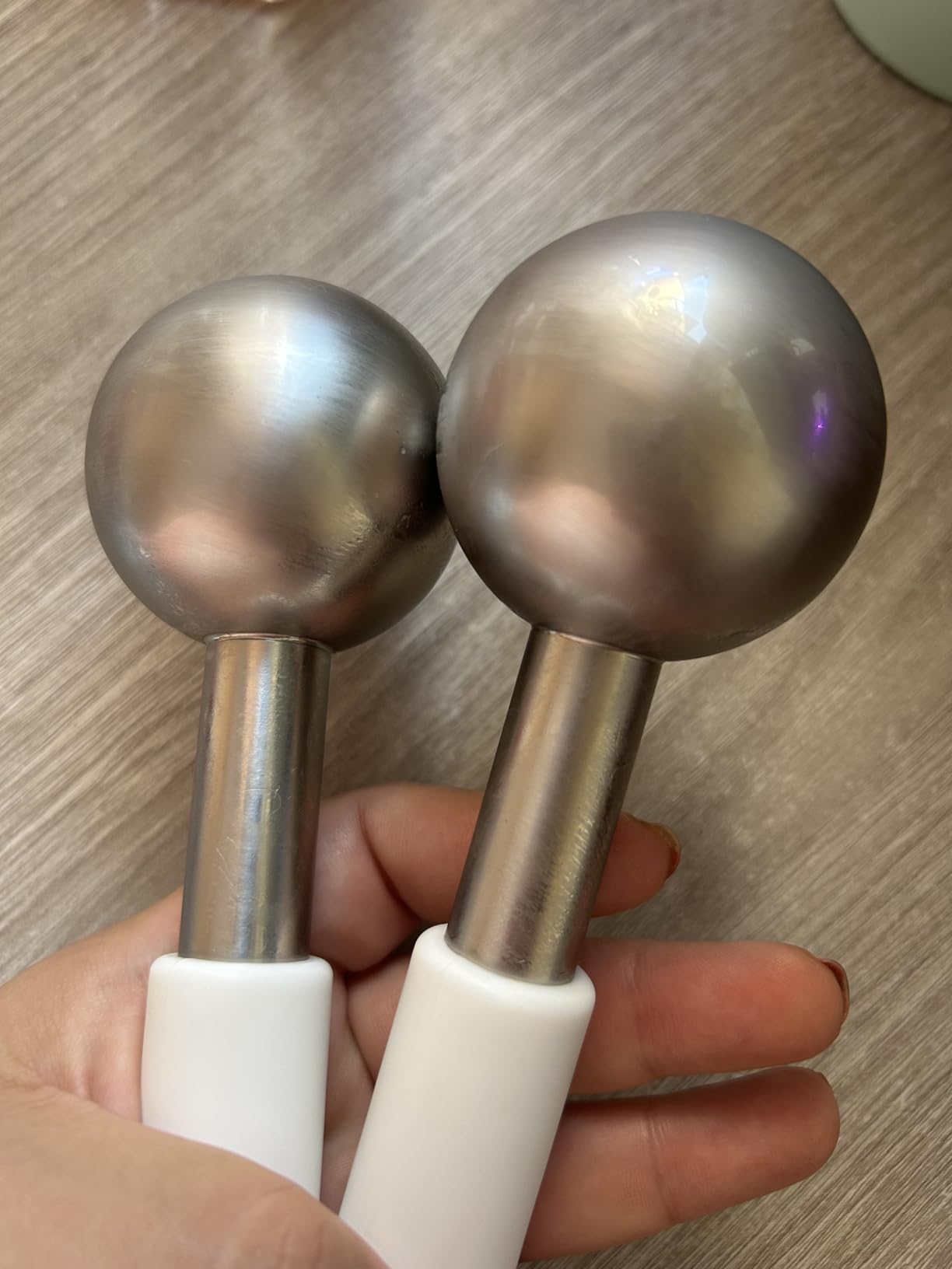 pfefe Ice Globes for Face & Eyes, Unbreakable Stainless Steel Cryo Sticks for Beauty Routines, Facials Cold Roller Cooling Globes for Puffiness, Wrinkles, Dark Circles, Headaches customer photo 1