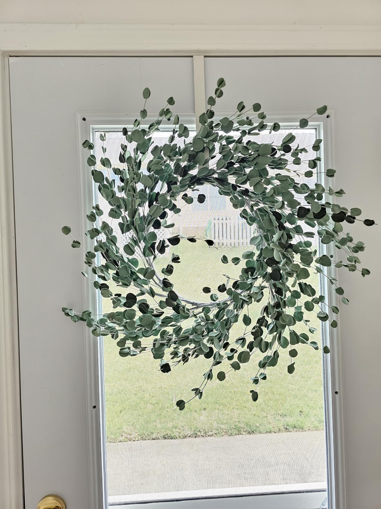 24 Inch Everyday Greenery Boxwood Wreath for Front Door, Soft Touch Green Mini Leaves Wreath for Indoor and Outdoor, Romantic Green Wreath for Wedding Decor customer photo 1