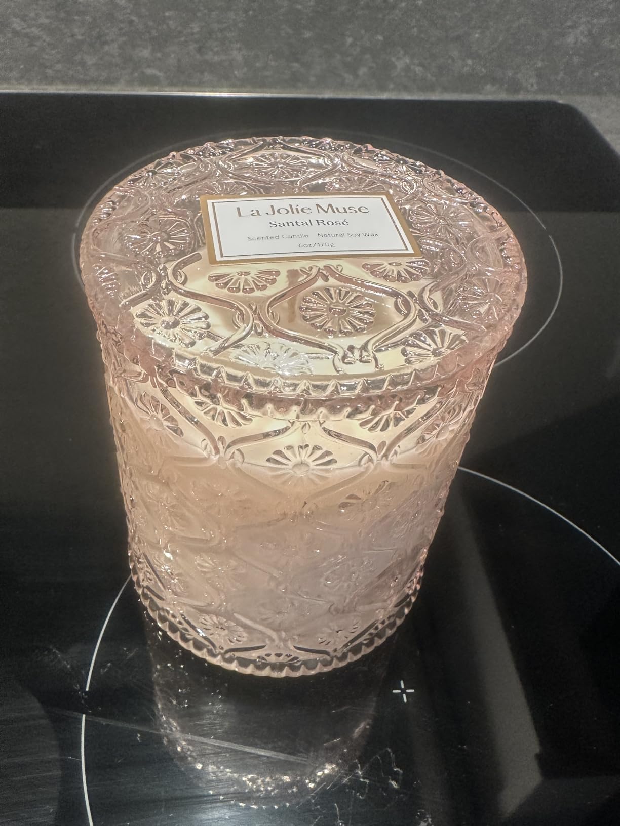 LA JOLIE MUSE Santal Rosé Scented Candles for Home, Natural Soy 40 Hrs | Luxury Pink Jar Candle, Clean Non Toxic Wax, Gifts for Women, Floral Decorative Candles for Candle Warmer, Sandalwood Rose customer photo 2