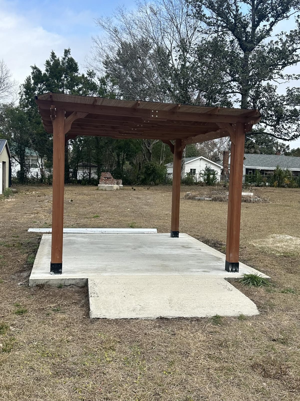 VEIKOU 10' x 12' Pergola, Patio Pergola with Solid Structure, Wood Cedar Pergolas and Gazebos with Flat Top for Deck Backyard Grill Party Garden customer photo 2