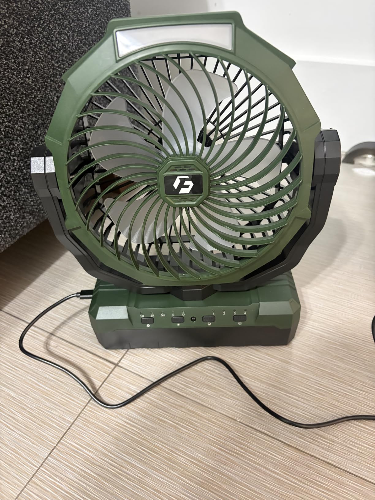 FRIZCOL 3-in-1 Camping Fan - Portable Fans Rechargeable - 24000mAh Battery Powered Fan with Light & Remote for Indoor, Outdoor, Tent, Travel, Fishing, Jobsite, Gifts for Men Dad Him - Green customer photo 2
