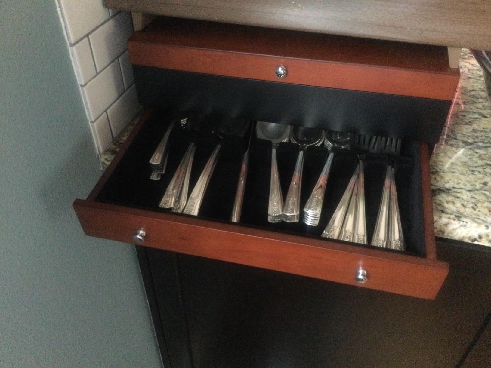 Silverware Storage Box Silverware Chest Case for Silver Flatware with Lid customer photo 2