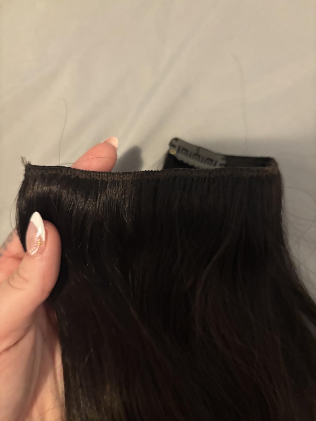 Honsoo Chestnut Brown Remy Clip In Hair Extensions Real Human Hair 18inch 70g 7pcs Sliky & Soft Clip ins customer photo 1