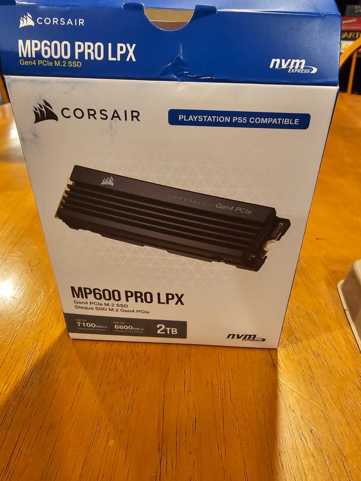 Corsair MP600 PRO LPX 1TB M.2 NVMe PCIe x4 Gen4 SSD - Optimised for PS5 (Up to 7,100MB/sec Sequential Read & 5,800MB/sec Sequential Write Speeds, High-Speed Interface, Compact Form Factor) White customer photo 2