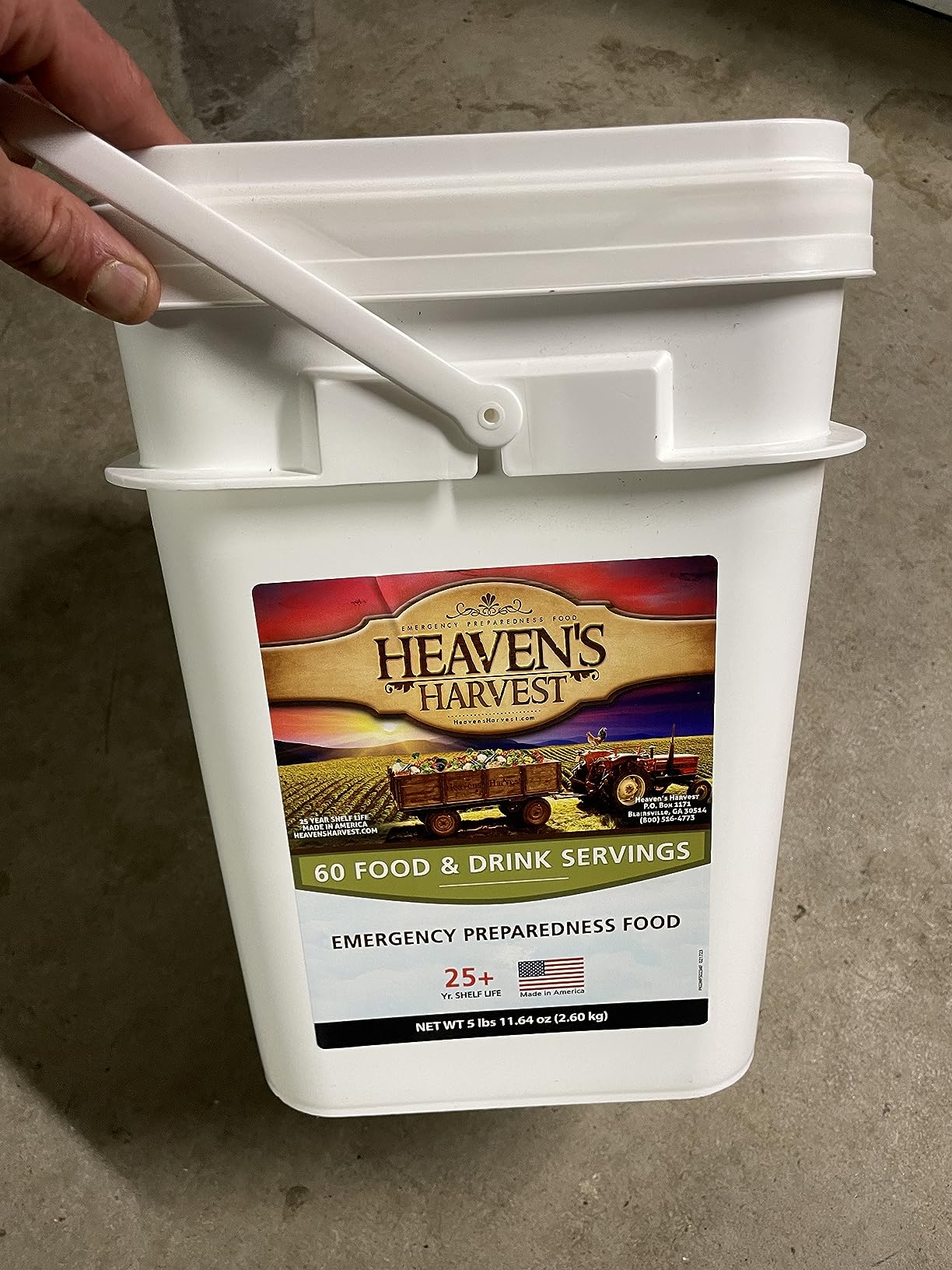 Heaven’s Harvest 25-Year Family Food Kit — Emergency Food Supply. Freeze Dried Survival Food Kit + Water-Proof 25-Year Storage Bucket. MRE Meals/Non-Perishable & Perfect Camping Food (60 Servings) customer photo 2