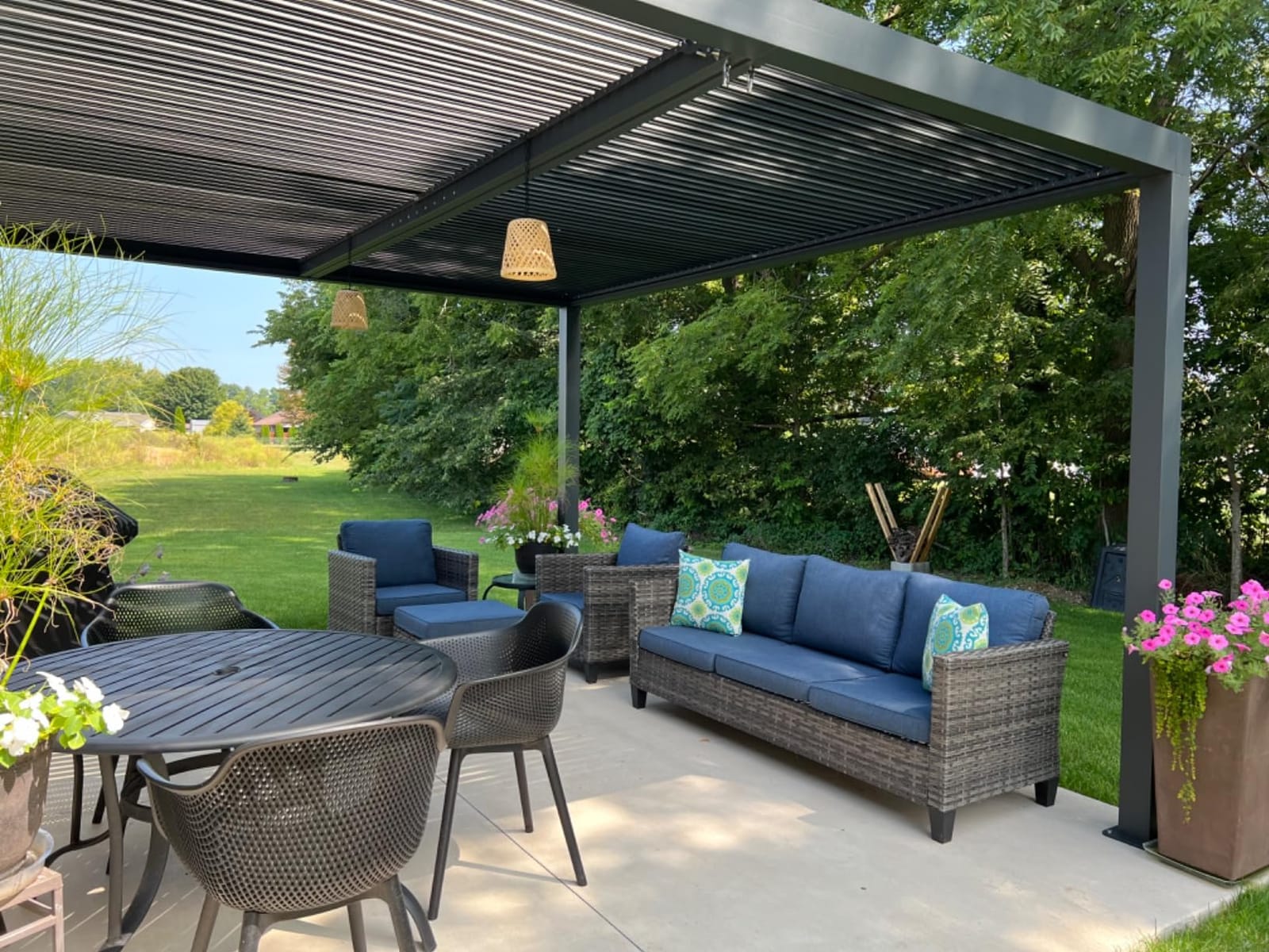 PURPLE LEAF Louvered Pergola 12' x 14' 94AS All-Aluminum Rustproof Gray customer photo 1