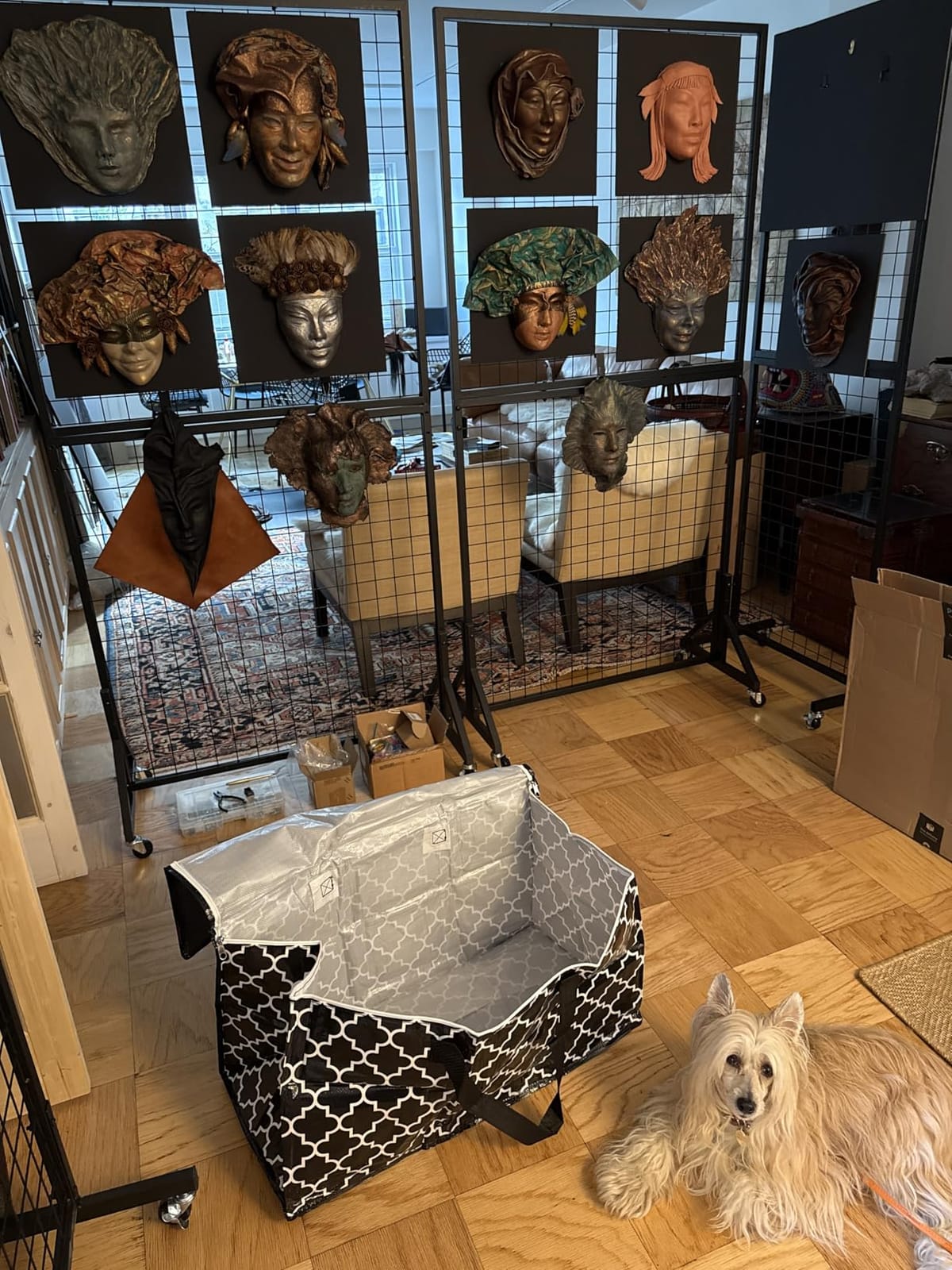 NectaCol Grid Wall Panels, 2 Packs 2'x 6' Gridwall Panels Tower with T-Base, Black Wire Grid Wall Display Rack, Craft Show Display Rack, Art Gridwall Display Stand customer photo 2