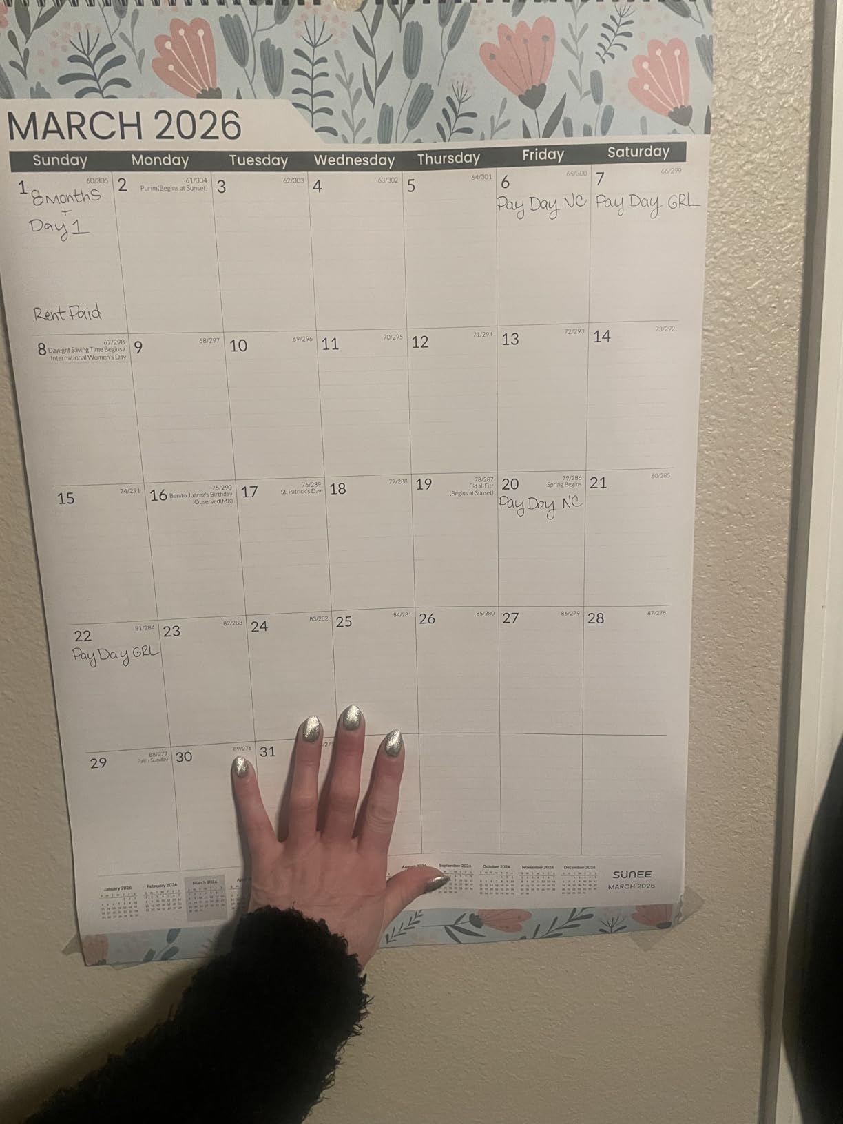 SUNEE 2026-2027 Large Wall Calendar - 21 Months Jul. 2026 - Mar. 2028, 22.75