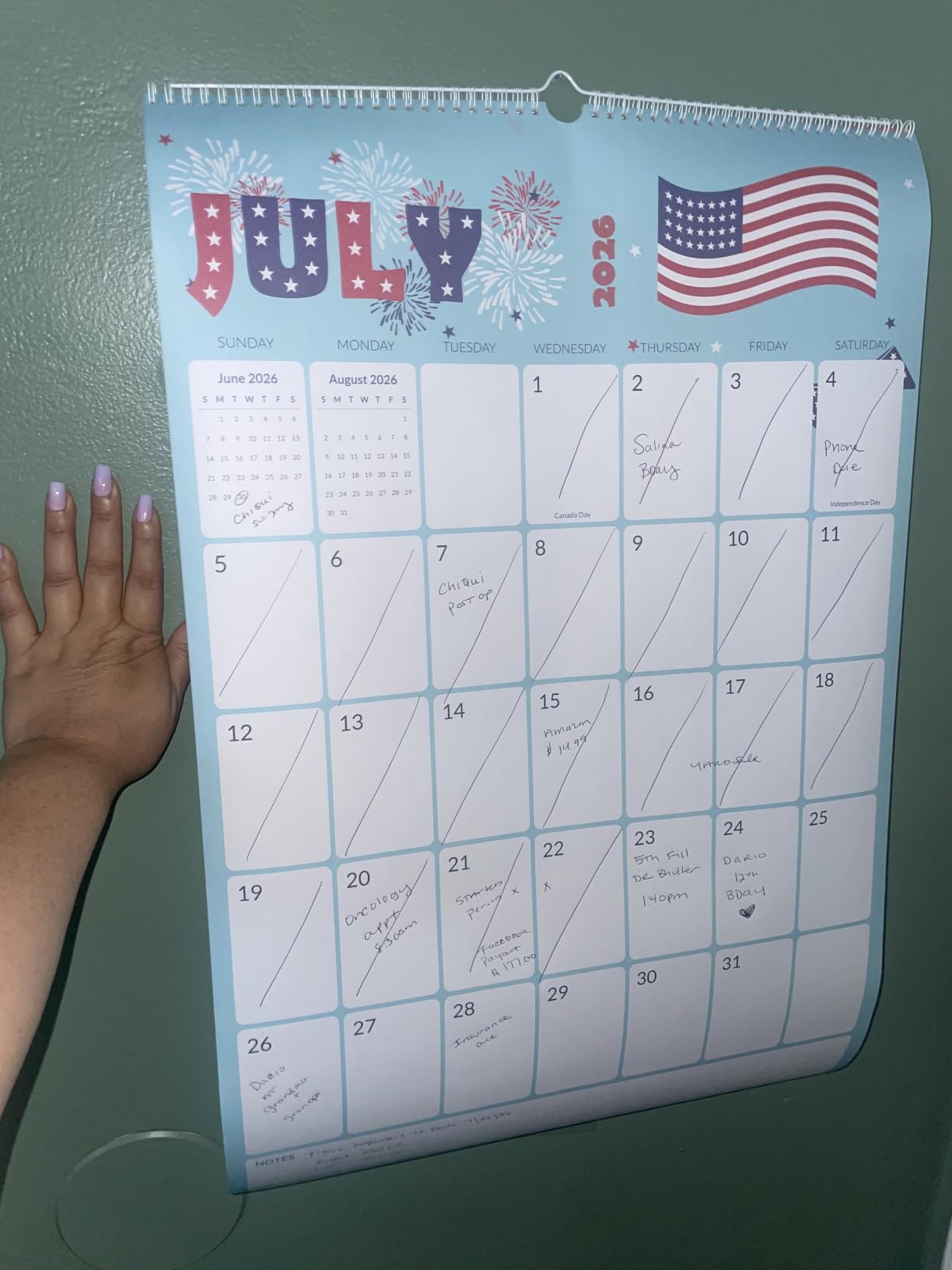 SUNEE 2026-2027 Large Wall Calendar - 21 Months Jul. 2026 - Mar. 2028, 22.75