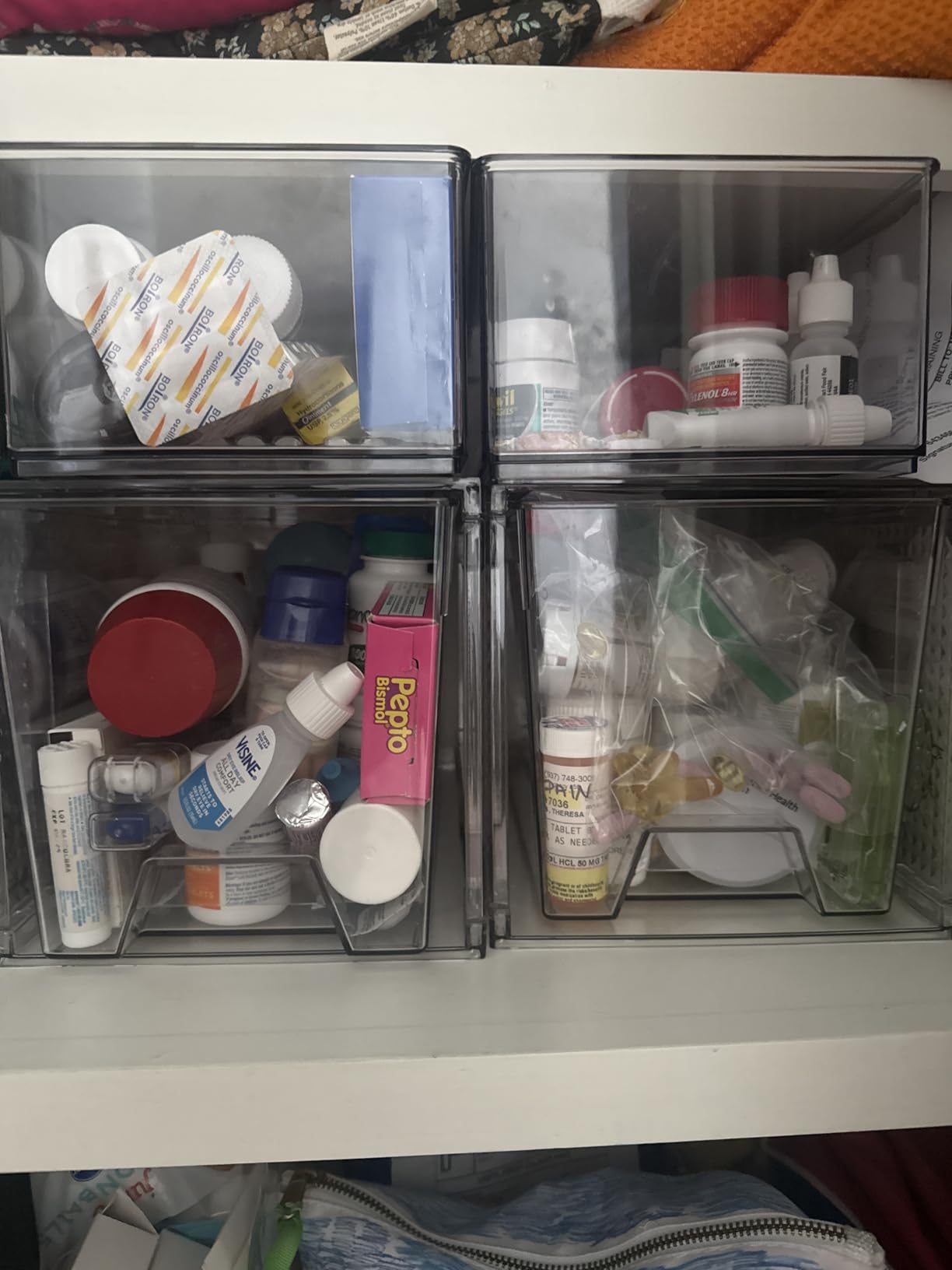 Vtopmart 4 Pack Large Stackable Storage Drawers, Clear customer photo 1