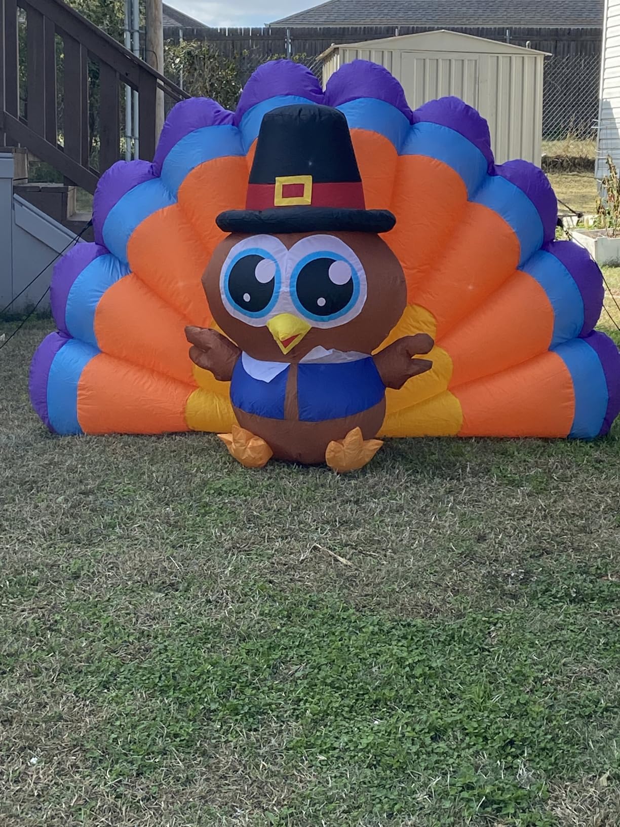6FT Thanksgiving Inflatables Outdoor Decoration Inflatable Turkey, Built in LED Lights Blow Up Yard Decorations for Fall Holiday Party Garden Lawn Décor customer photo 1