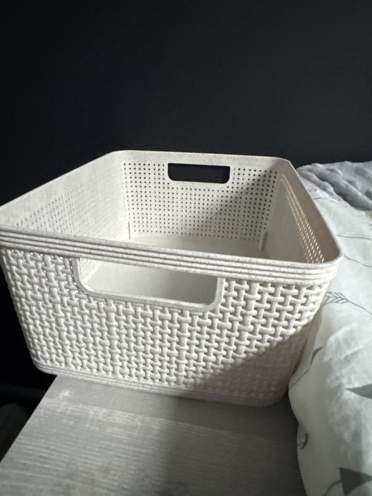 BINO | Woven Plastic Basket | Small (Natural), 5-Pack | THE JUTE COLLECTION | Home Organization, Space-Saving Storage, Stylish Design | Jute Basket | Plastic Storage Basket customer photo 1
