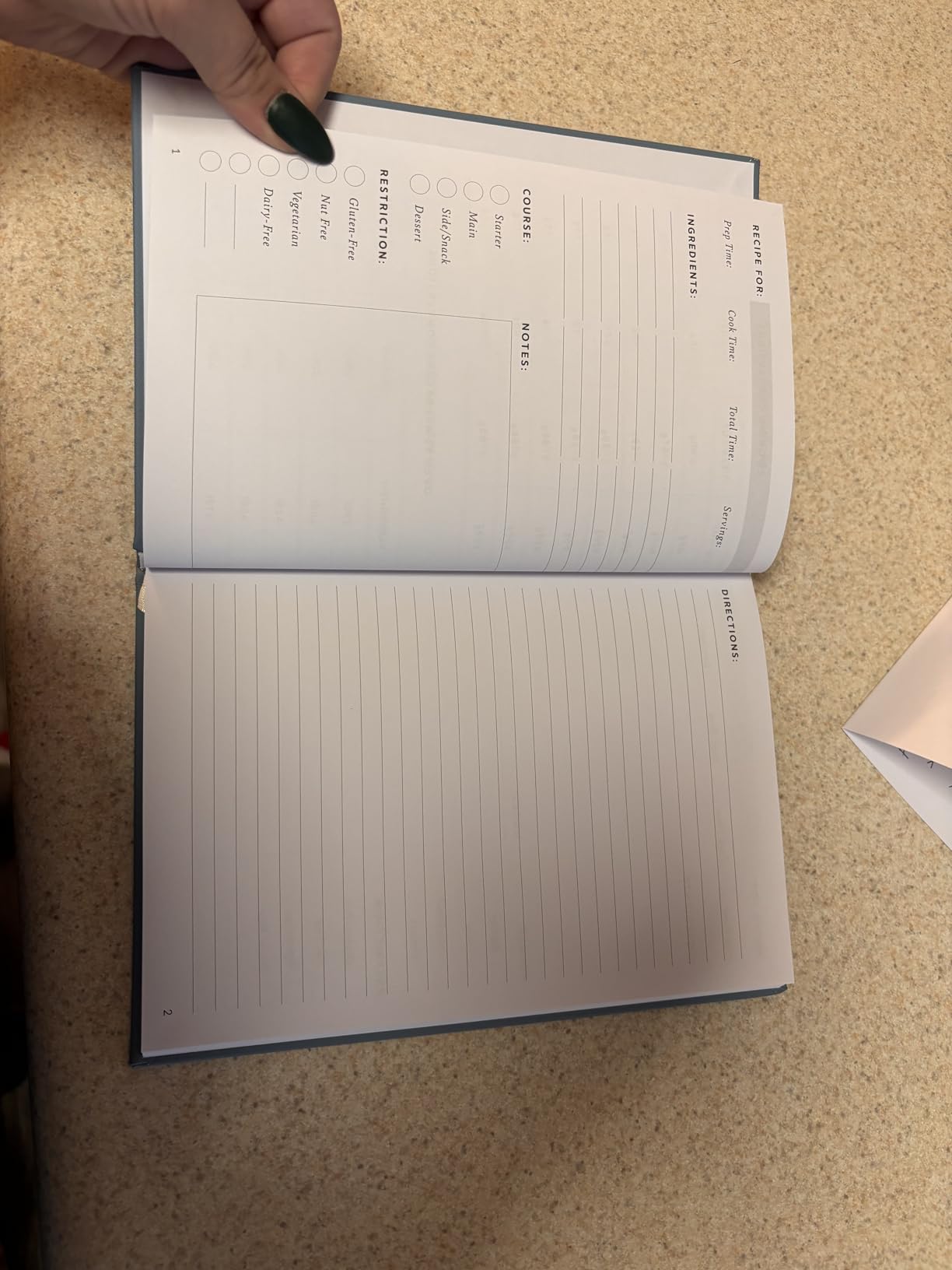 Aesthetic Blank Recipe Book To Write In and Organize Your Own Recipes | The Perfect Waterproof Notebook - Beautiful Blank Cookbook to Keep Everything Organized customer photo 2