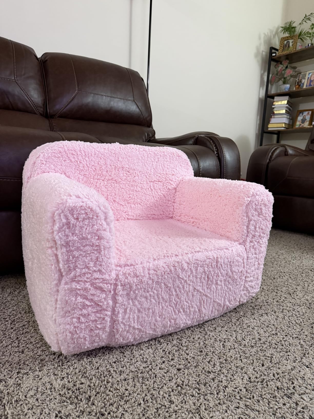 MOMCAYWEX Kids Snuggly-Soft Sherpa Chair, Comfy Sofa Chair, Light Grey customer photo 1