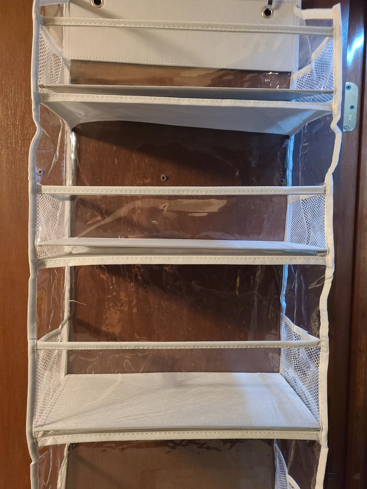 HOMELUX THEORY Over the Door Organizer, 6-Tier, 100D Fabric, Light Gray customer photo 1