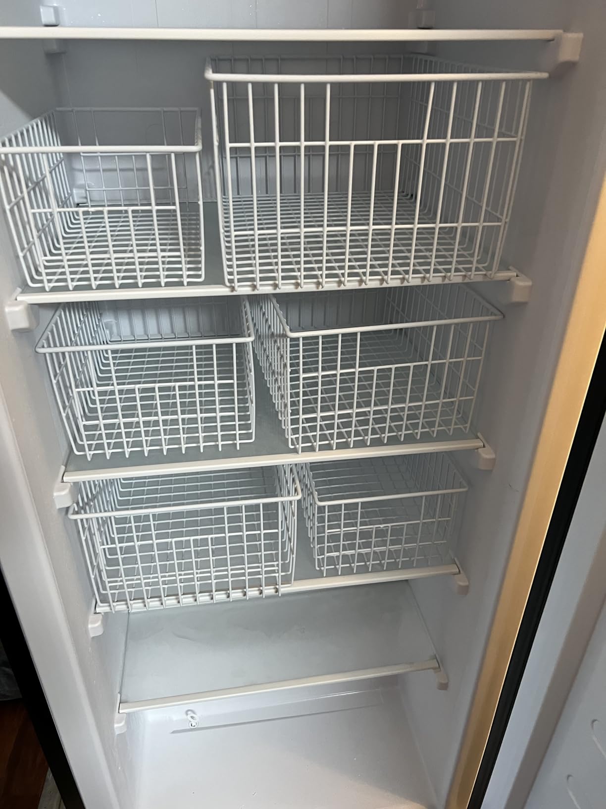 Orgneas Vertical Sides Freezer Organizer Bins for Upright Freezer | Metal Wire Basket Chest Freezer Organizer Deep Freezer Storage Containers for Foods, Snacks, Vegetables and Fruits, Set of 6 customer photo 1