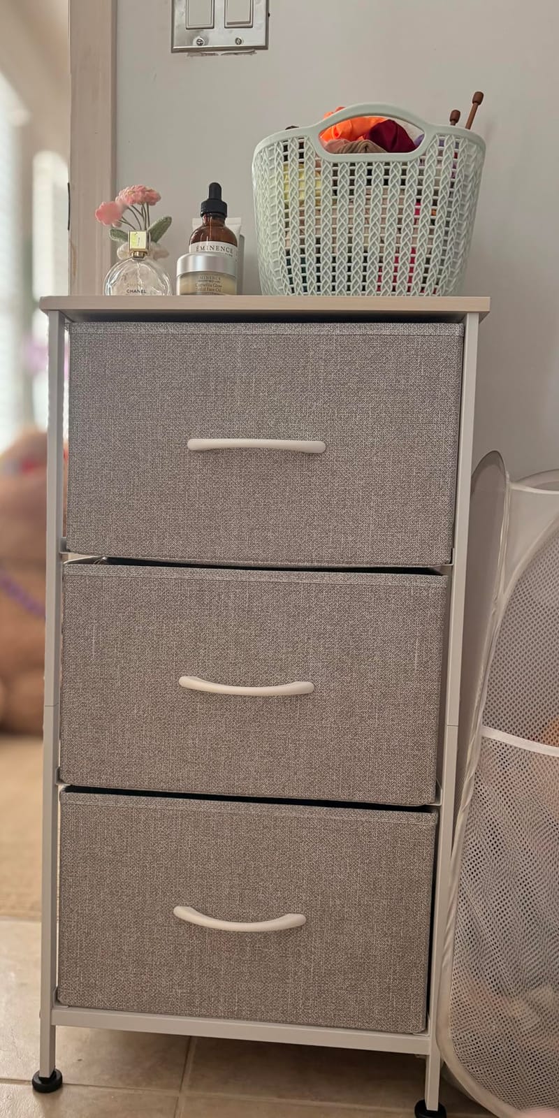 WLIVE Small Dresser Nightstand for Bedroom, 3 Drawers, White customer photo 1